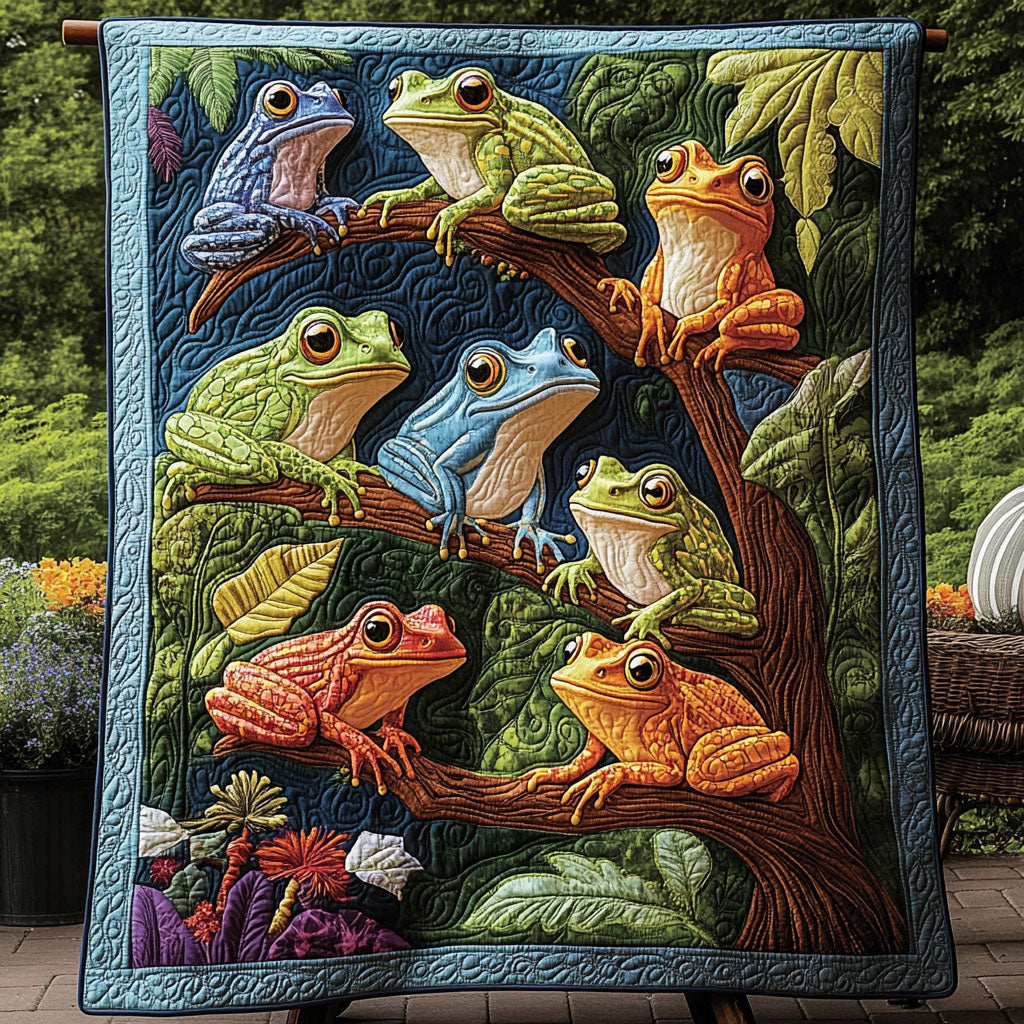 Mystic Frog Grove Quilted Blanket Bed Christmas Decor Cute Frog Things To Buy