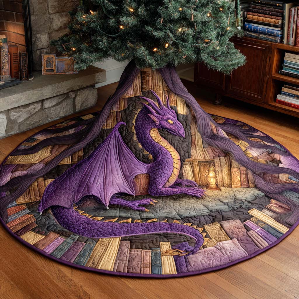 Mystic Grove Guardian Quilted Tree Skirt Xmas Home Decor Best Unique Book Gifts