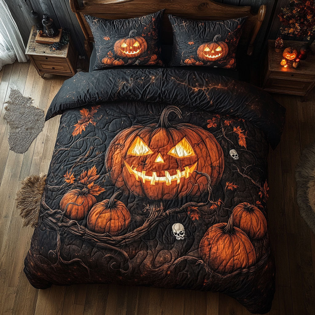 Mystic Halloween Pumpkin Duvet Cover Set Fall Quilt Cover Autumn Gifts For Wife