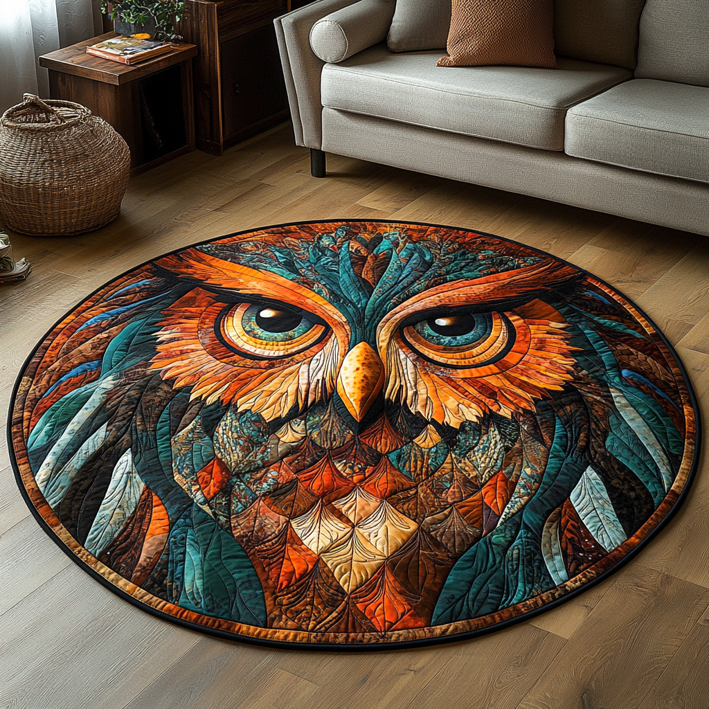 Mystic Hoot Quilted Round Mat Front Entryway Ideas Owl Gifts For Adults