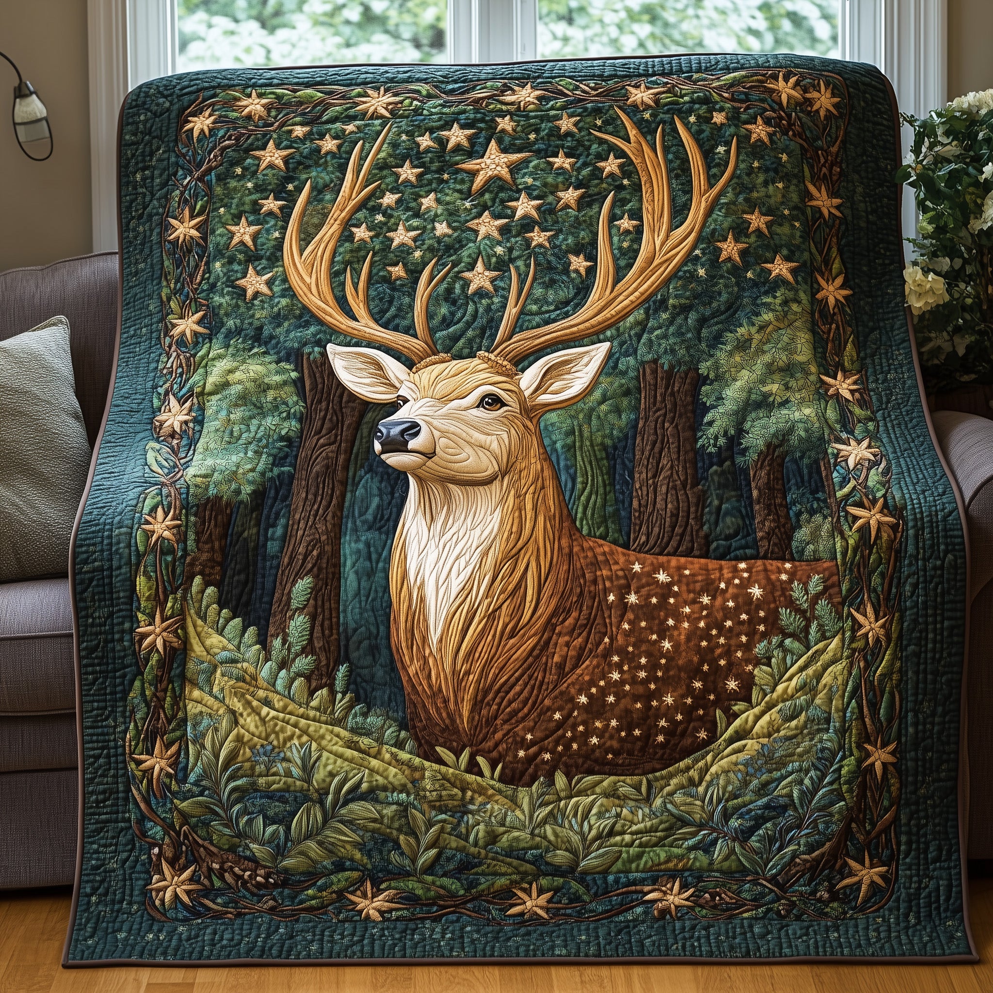 Mystic Horned Spirit Quilted Blanket Cute Cozy BlanketDaughter In Law Gifts