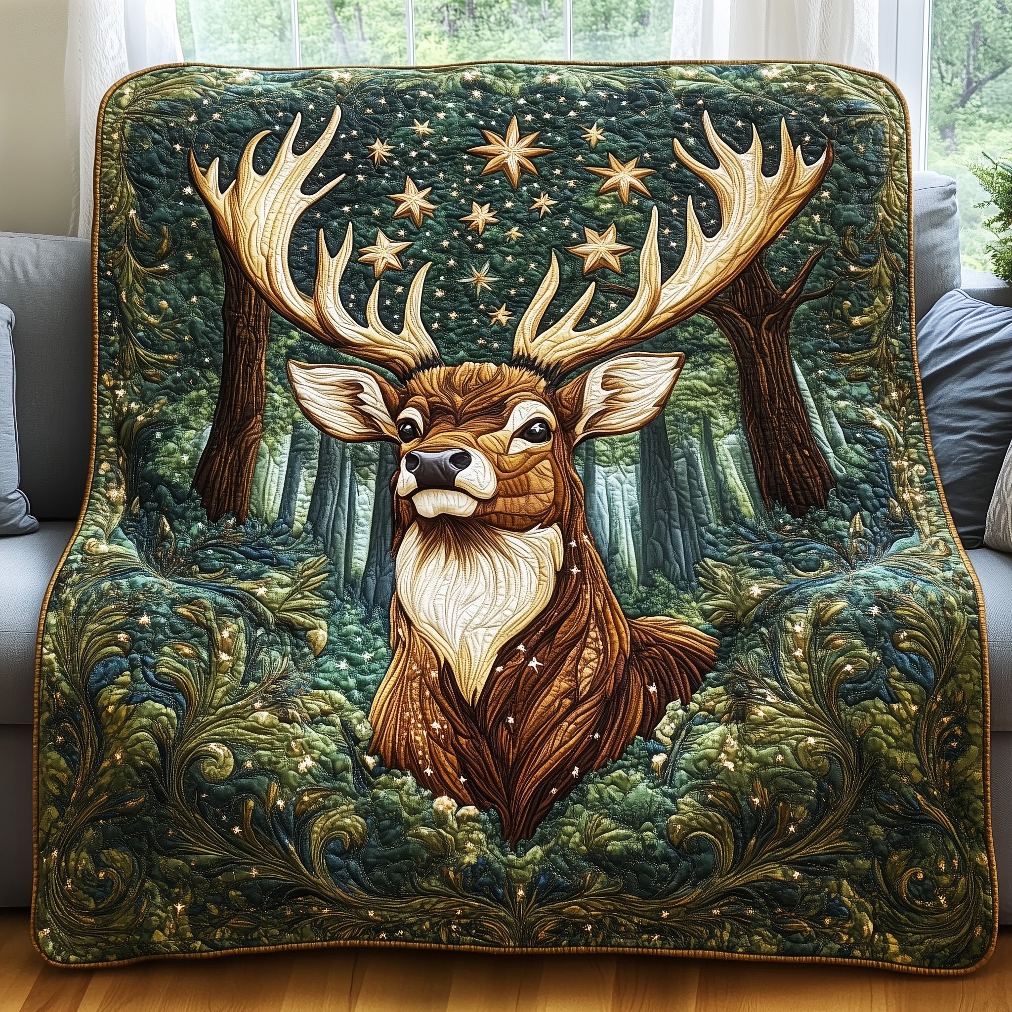 Mystic Horned Spirit Quilted Blanket Cute Cozy BlanketDaughter Present Ideas