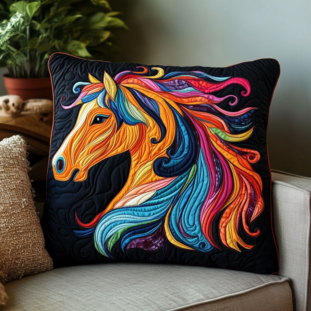 Mystic Horse Quilt Pillow Case Smooth Pillowcase for Better Sleep Quality