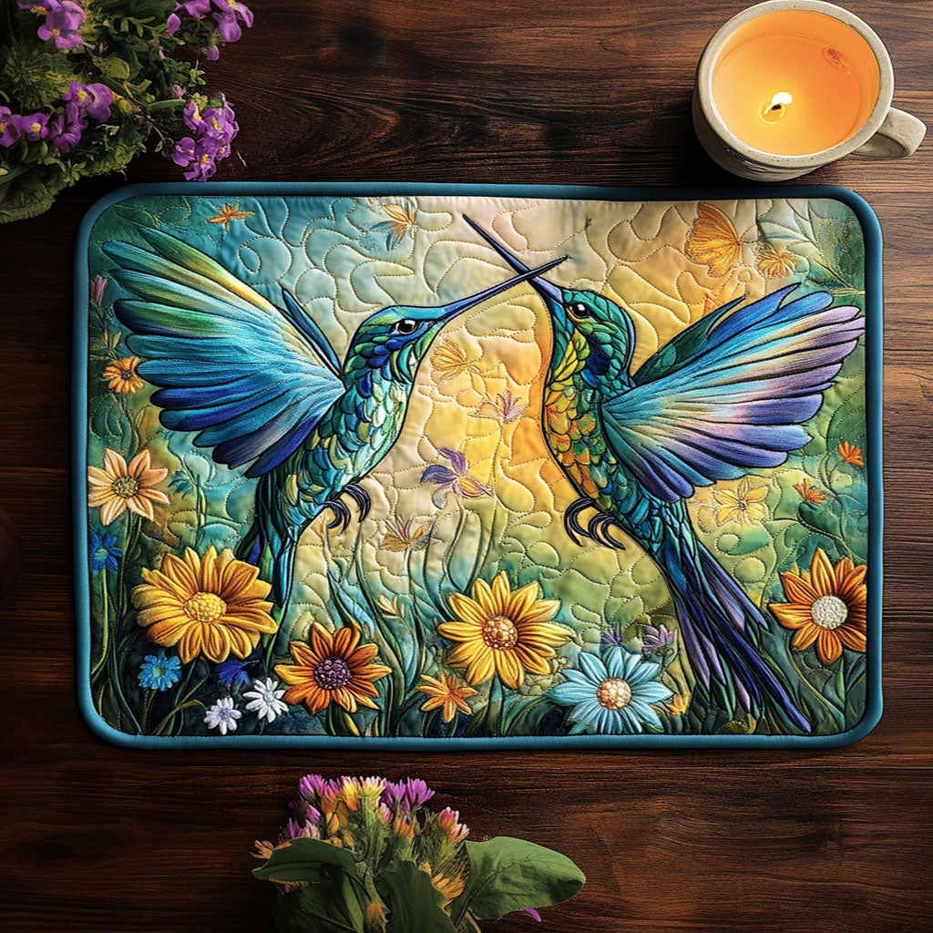 Mystic Hummer Quilted Placemat Dining Room Table Decorated For Christmas Present Ideas For Bird Lovers