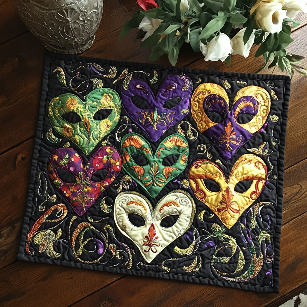 Mystic Masquerade Quilted Place Mat Modern Holiday Decor Christmas Gift Ideas For Wife 2025