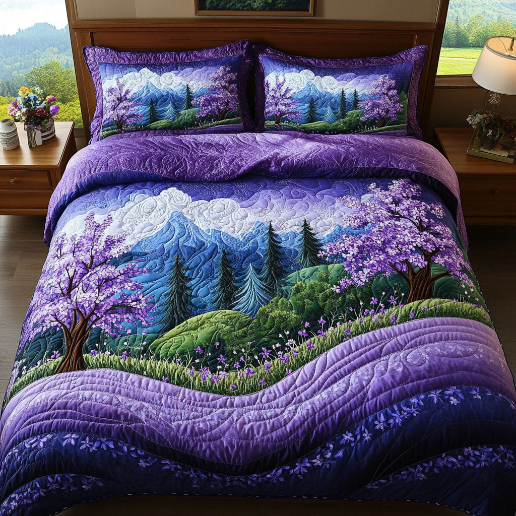 Mystic Meadows Quilted Bedding Set Purple Room Decor Christmas Present Ideas