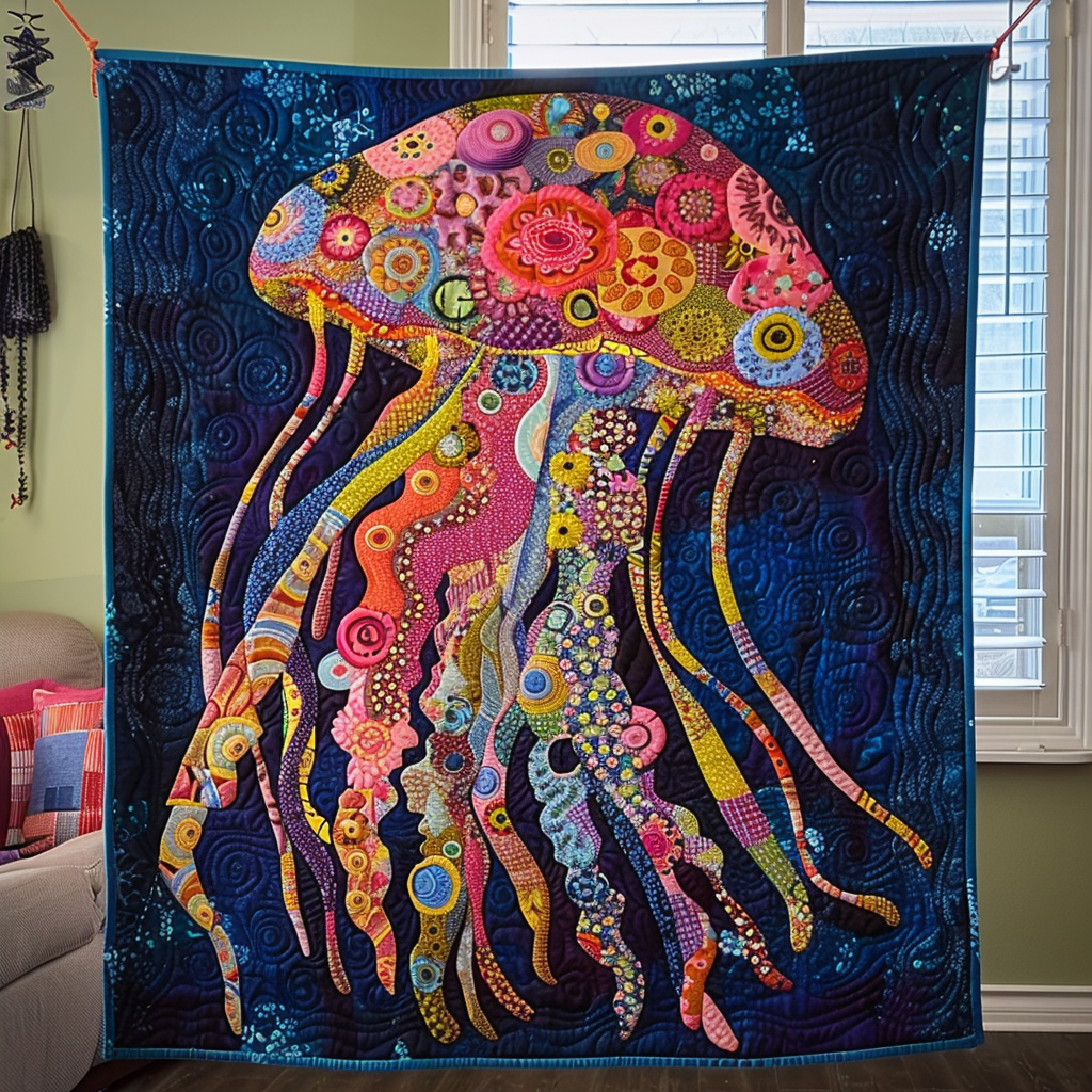 Mystic Medusa Quilted Blanket Presents For Ocean Lovers