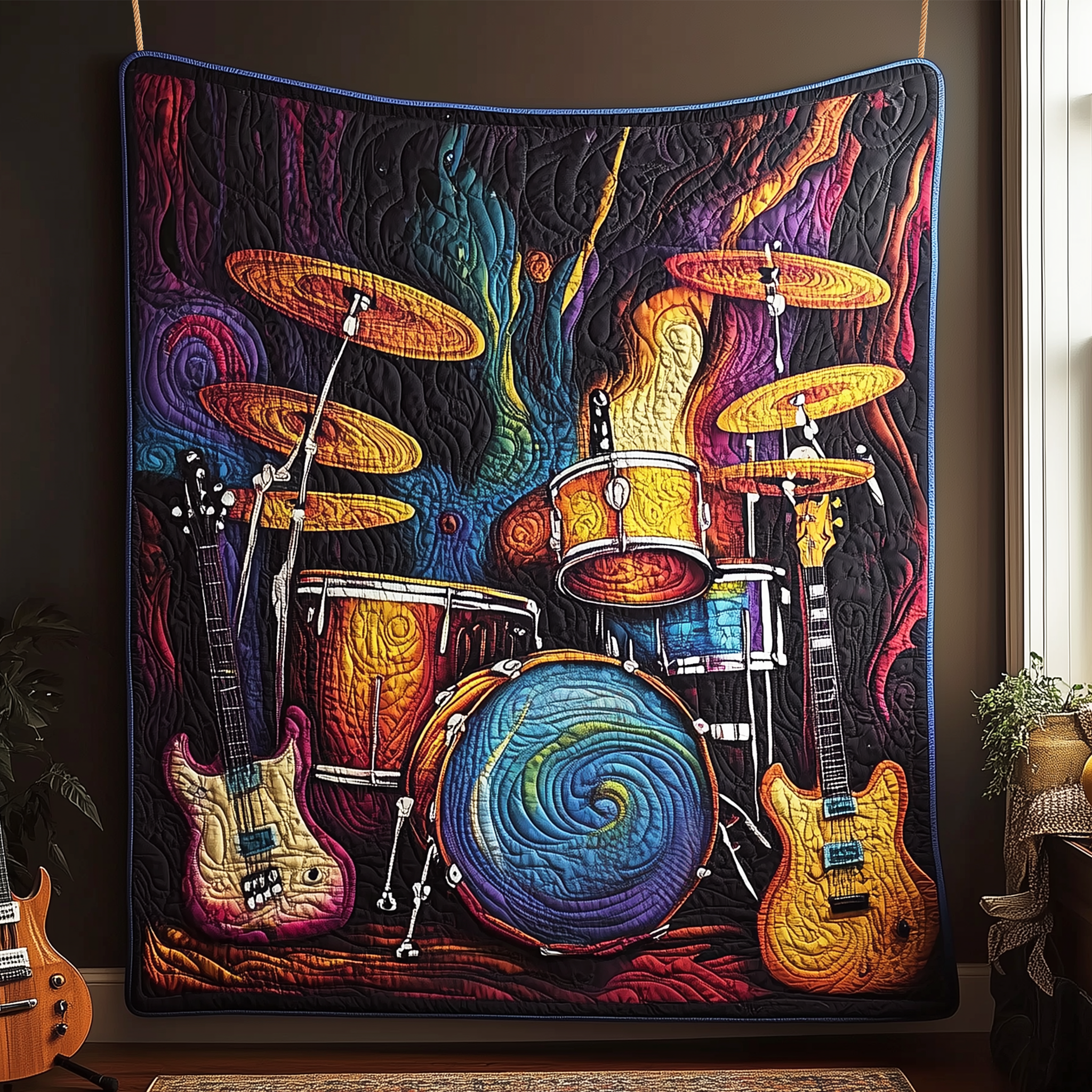 Mystic Melody Fusion Quilted Blanket Christmas Throw Blanket Christmas Presents For Mom