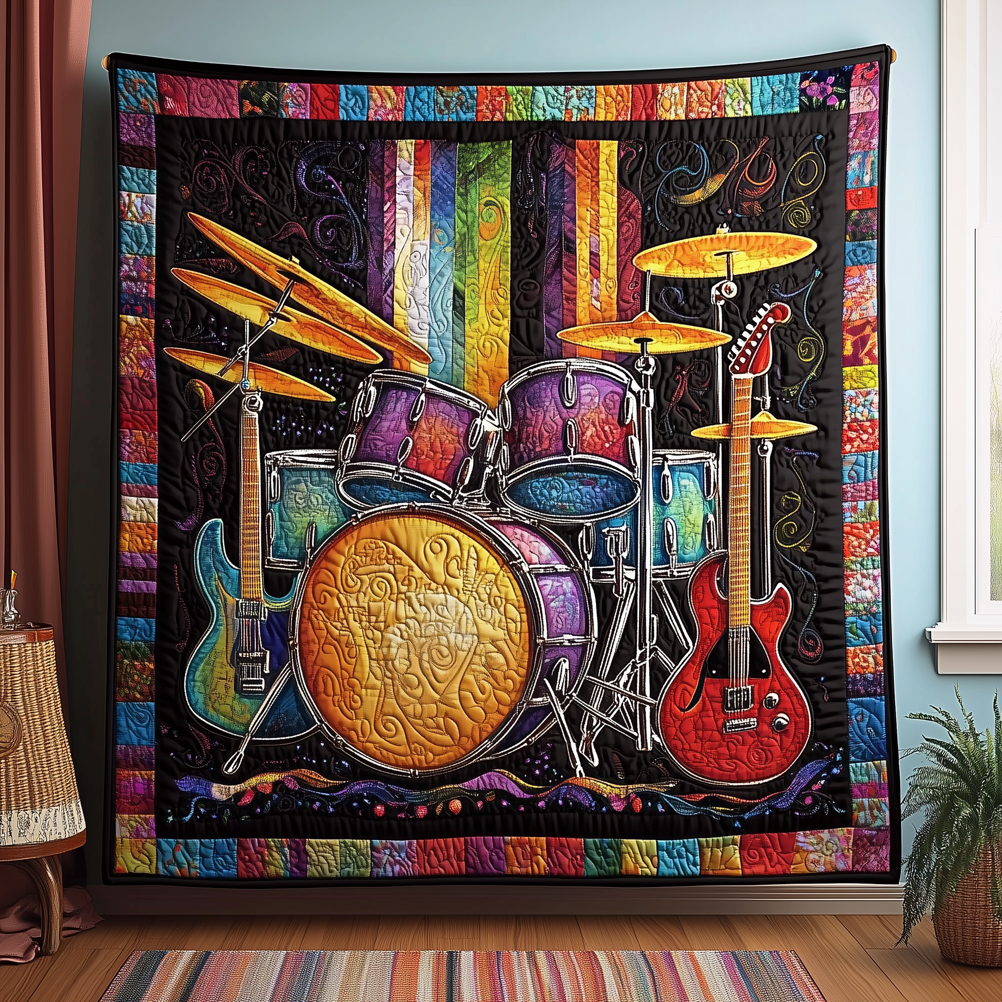 Mystic Melody Fusion Quilted Blanket Christmas Throw Blanket Christmas Presents For Wife