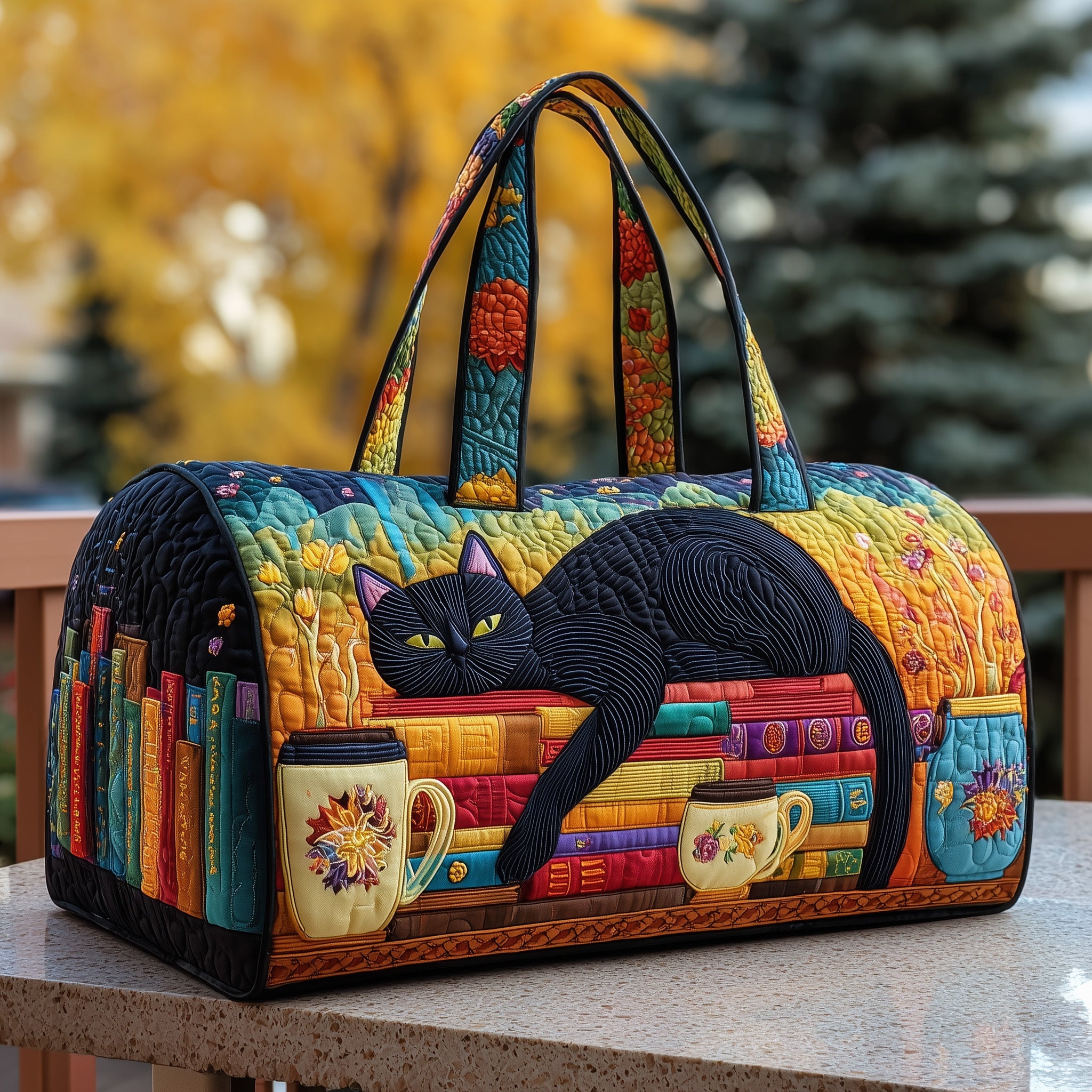 Mystic Meow Quilted Duffle Bag New Year Gift Idea