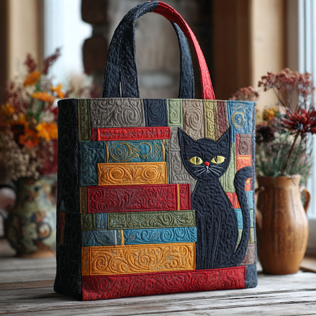 Mystic Meow Quilted Tote Bag Book Lovers Gifts For Sisters