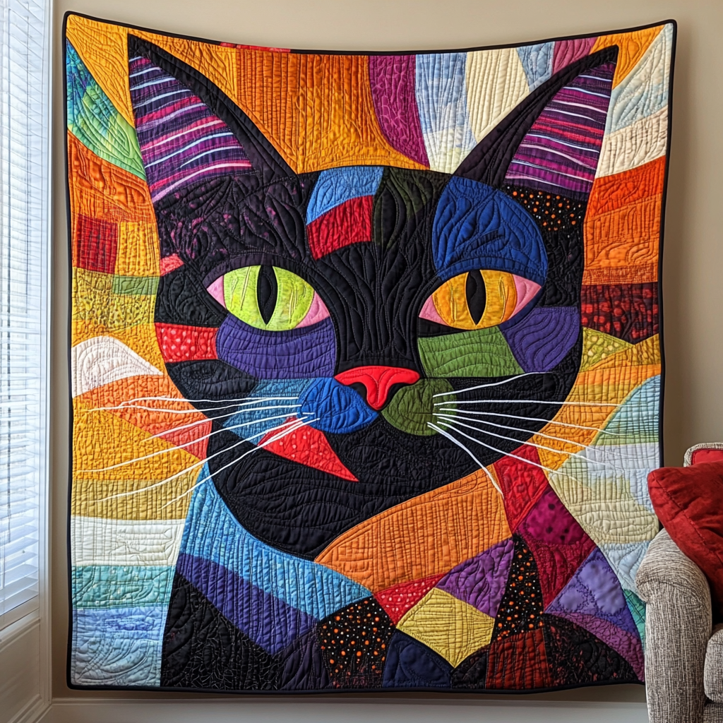 Mystic Meows Quilted Blanket Cat Christmas Gifts