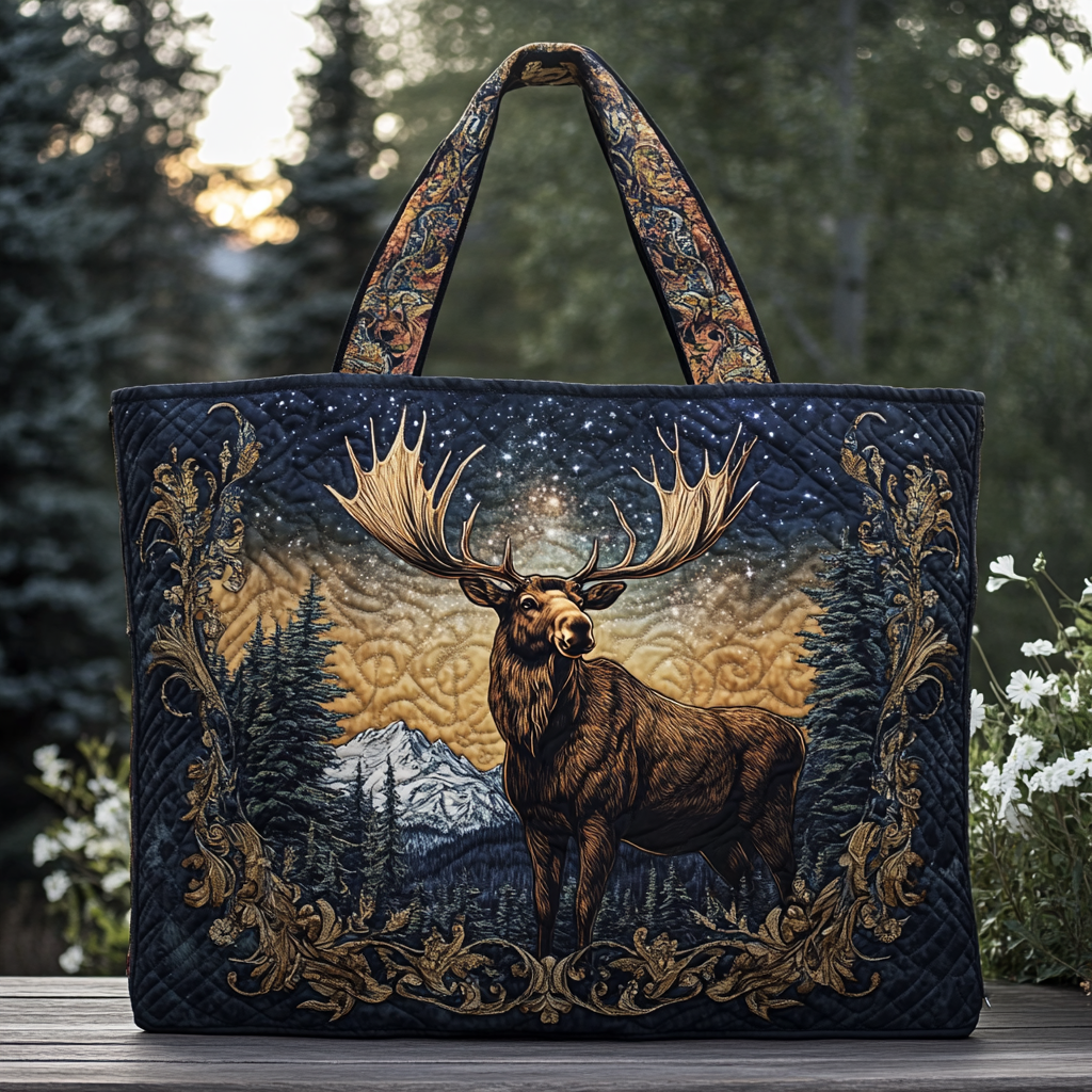 Mystic Moose Quilted Tote Bag Forest Gift Shop