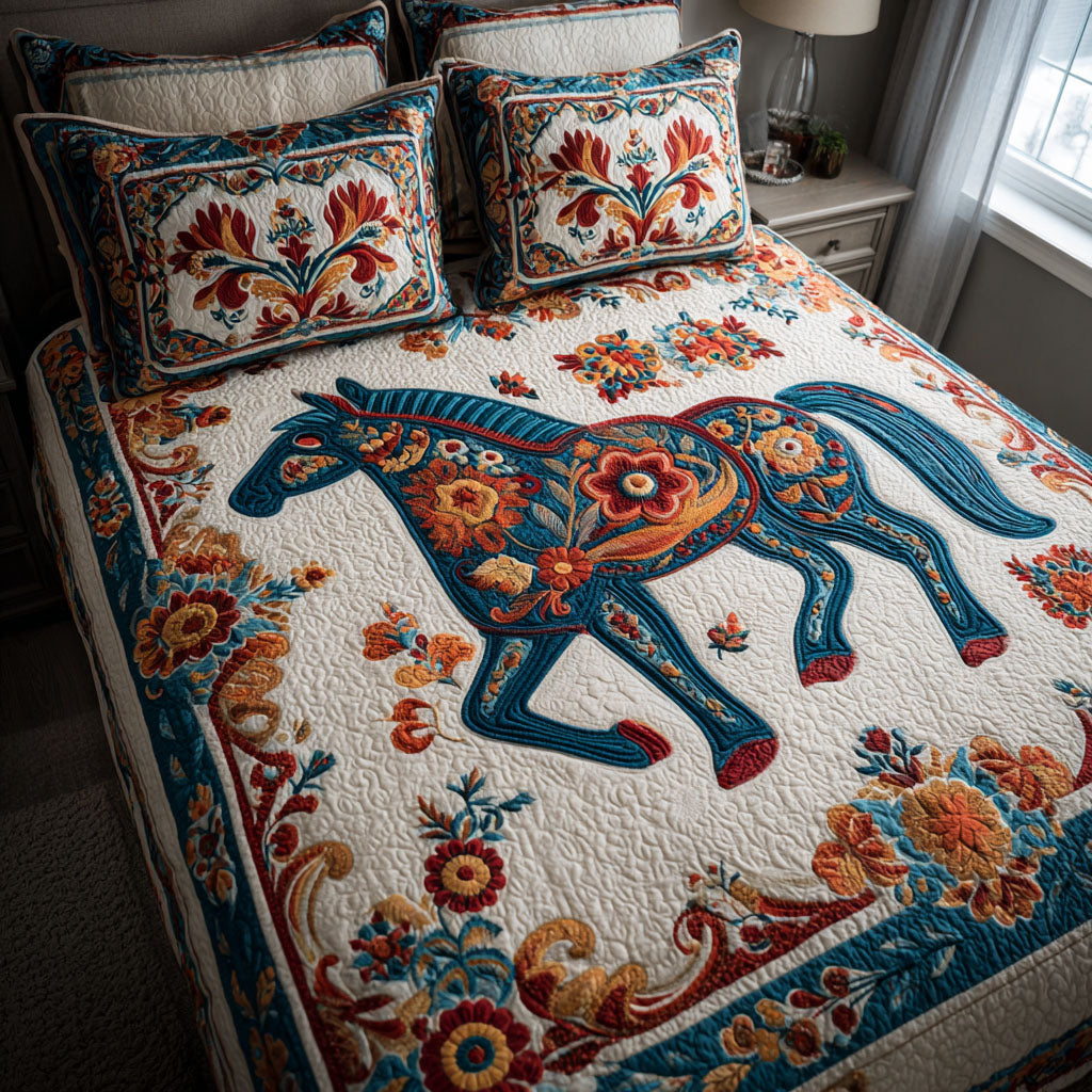 Mystic Mustang Quilted Bedding Set Duvet Cover Bed Sheet Set Gifts For The Horse Lover Woman
