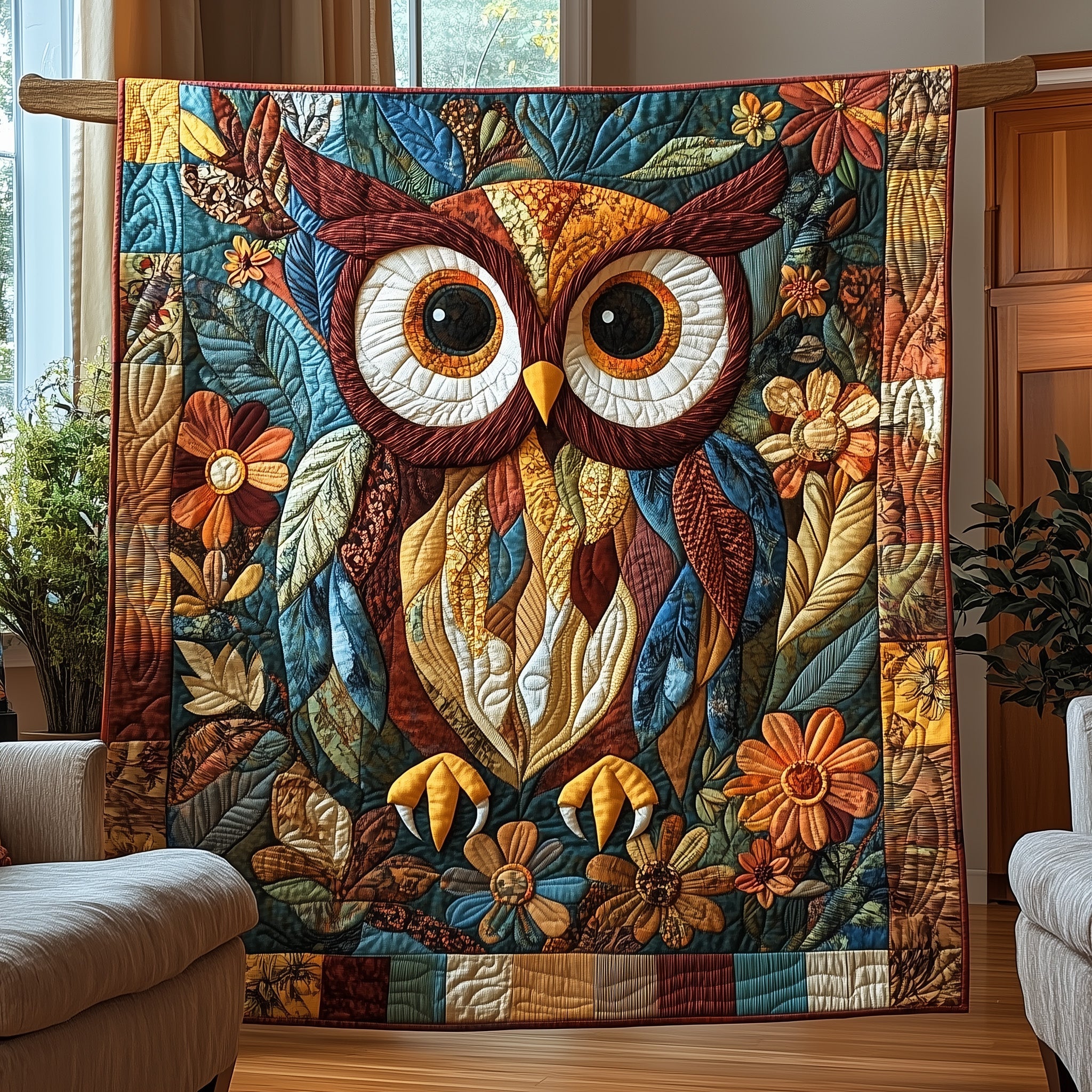 Mystic Night Owl Quilted Blanket Couch Throw BlanketOwl Christmas Gifts