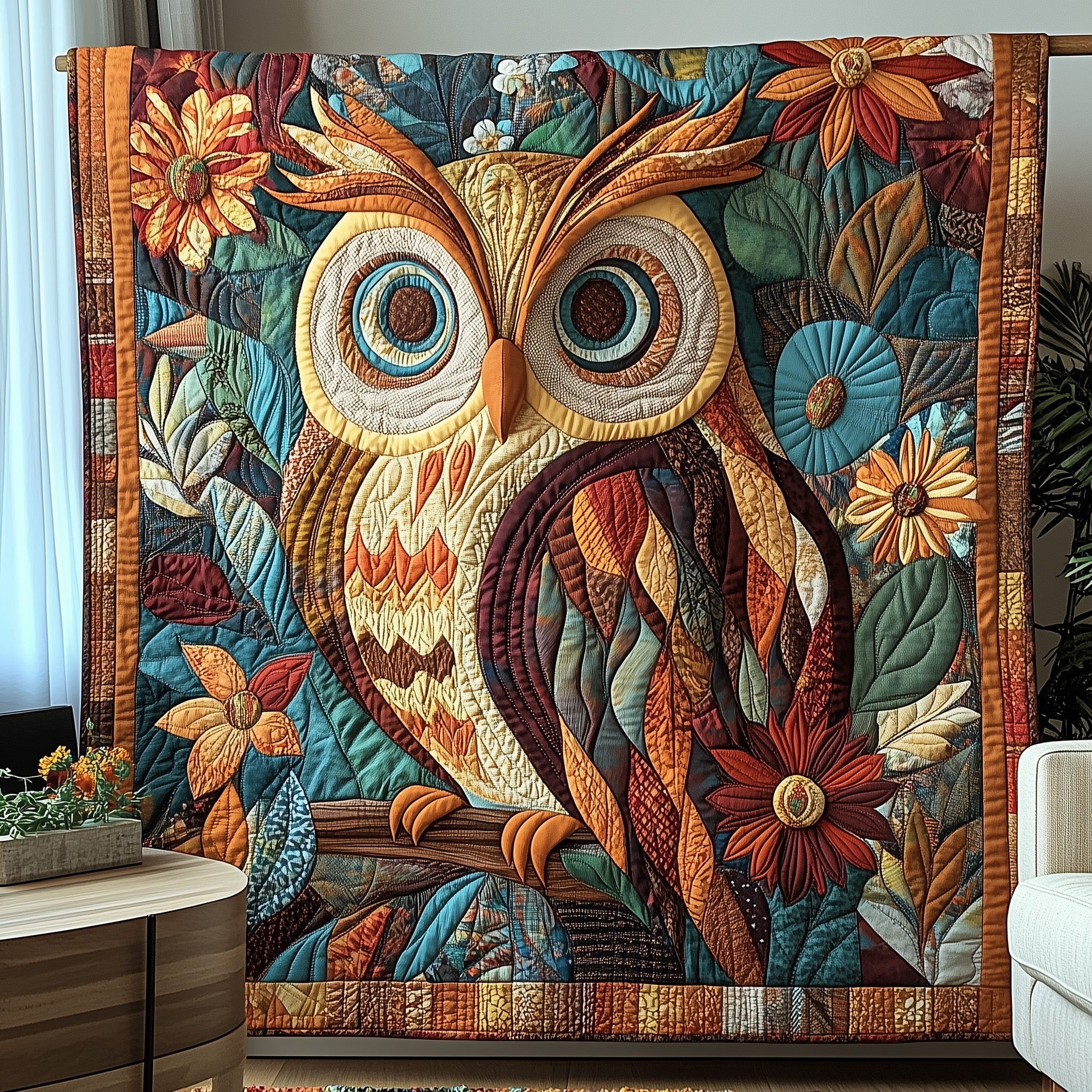 Mystic Night Owl Quilted Blanket Couch Throw BlanketOwl Lovers Presents  Christmas