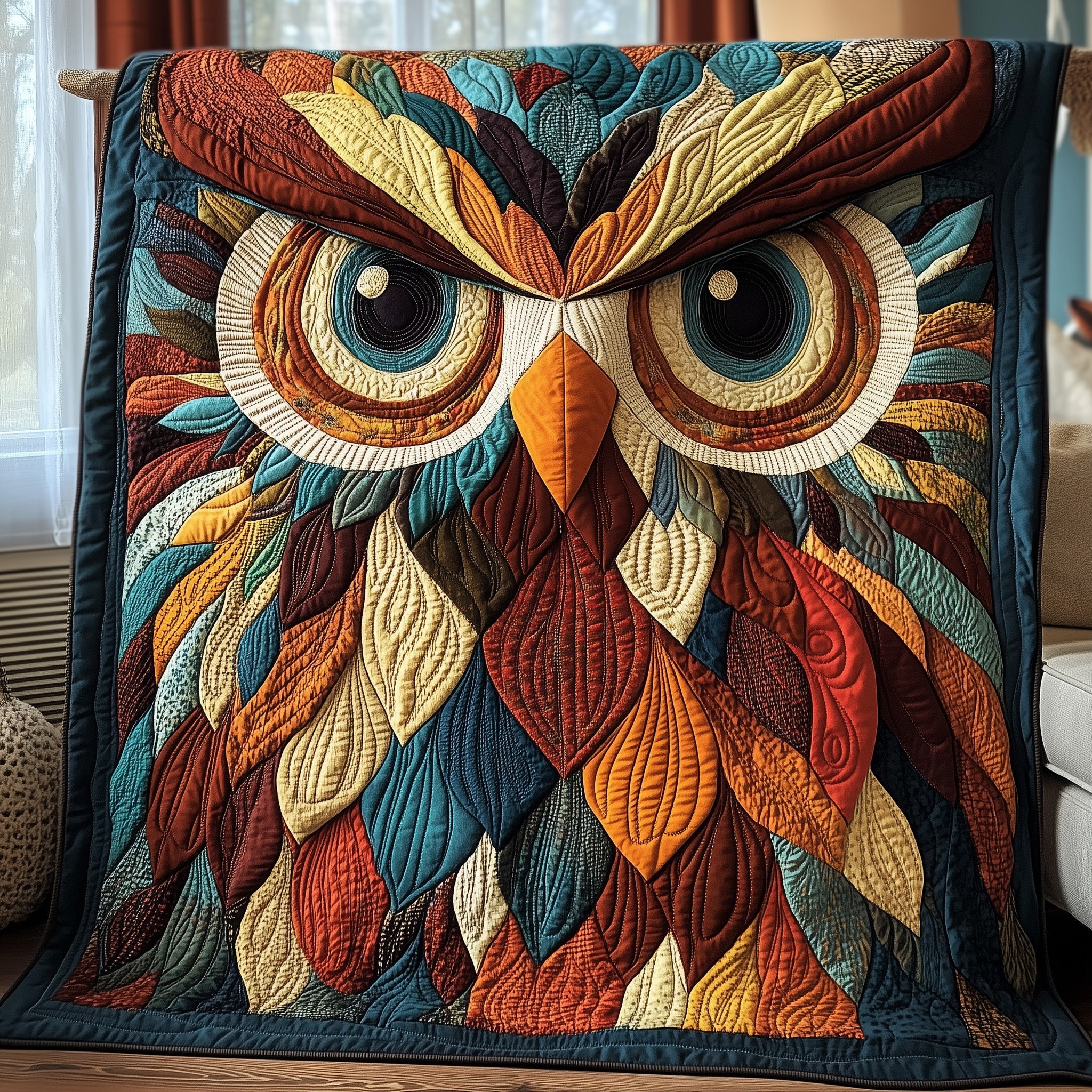 Mystic Night Owl Quilted Blanket Couch Throw BlanketUnique Owl Gifts Christmas