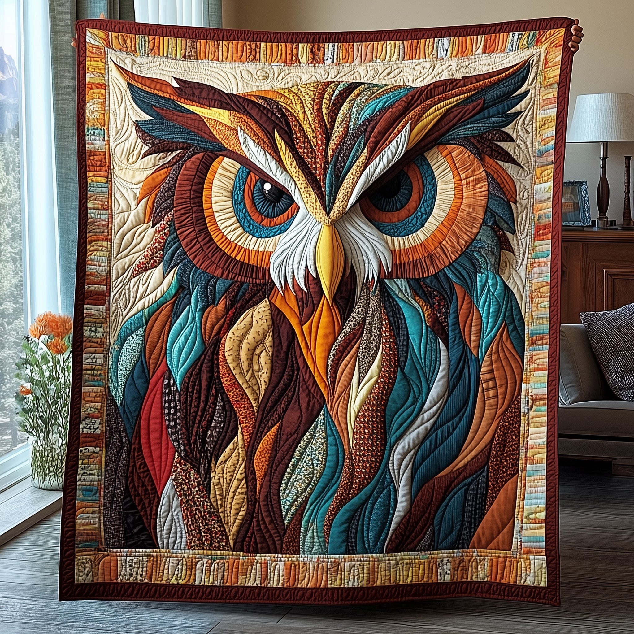 Mystic Night Owl Quilted Blanket Sofa Throw BlanketOwl Present Ideas