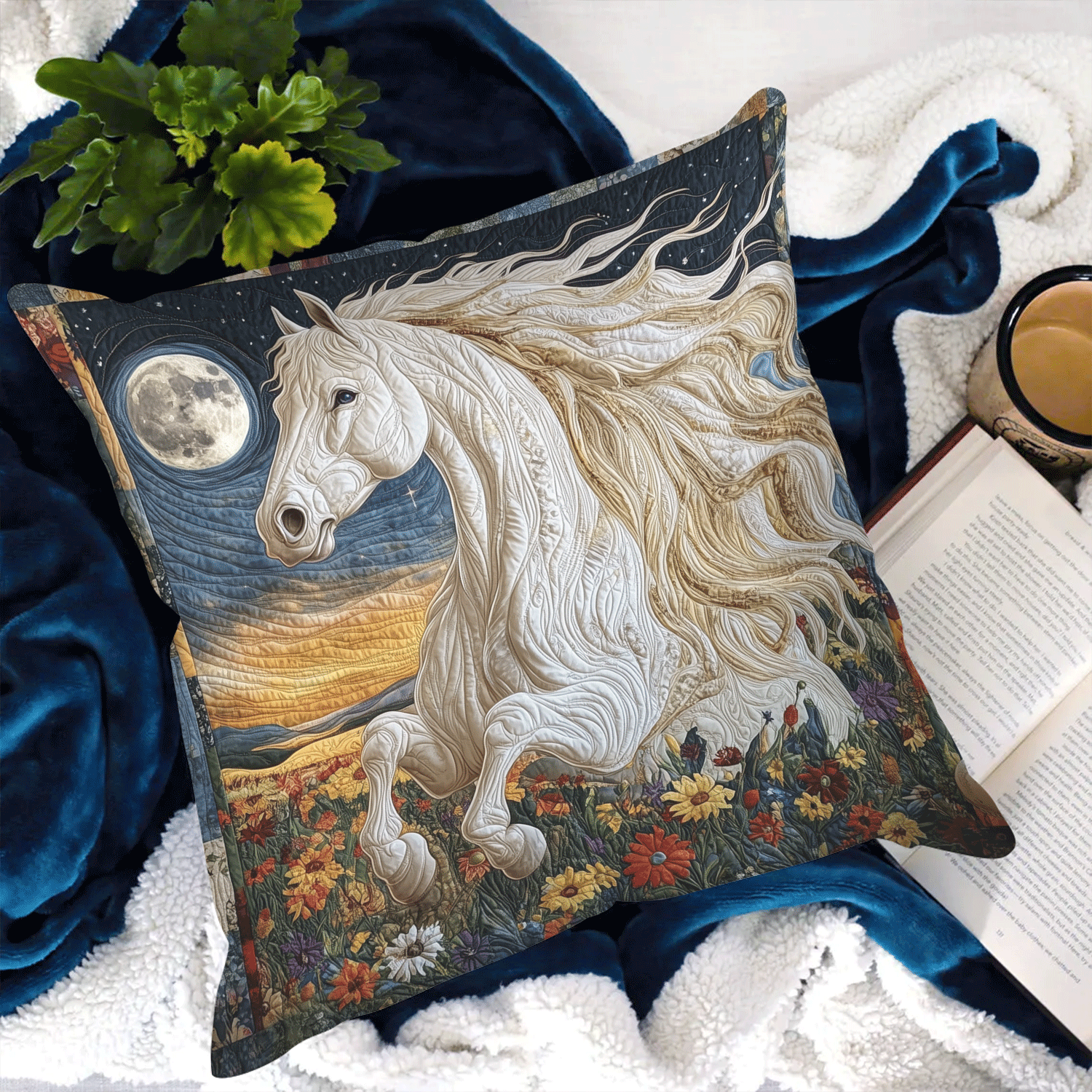 Mystic Night Rider Pillow Case Festive Christmas Pillow Cover