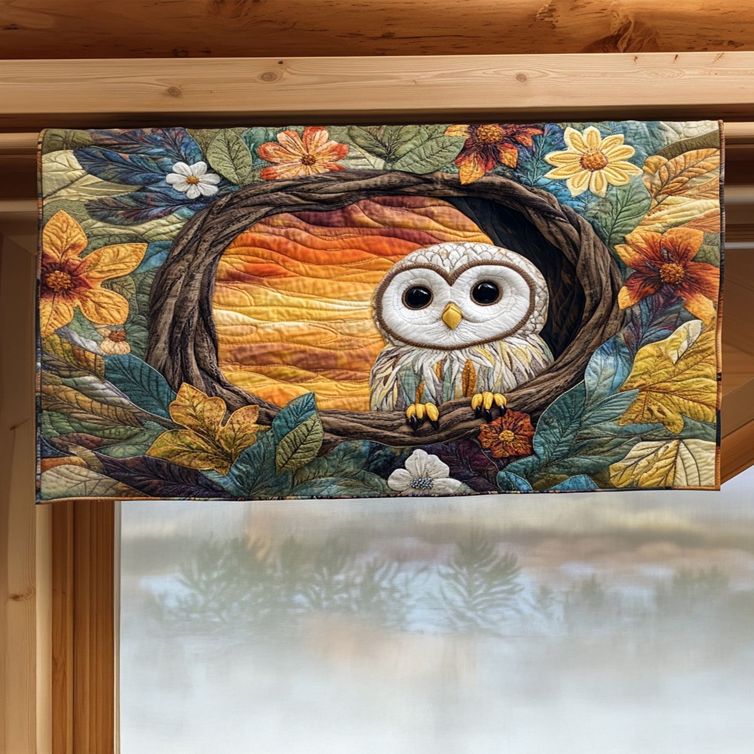 Mystic Owl Garden Quilted Valance Outdoor Entryway Decor Owl Theme Gifts