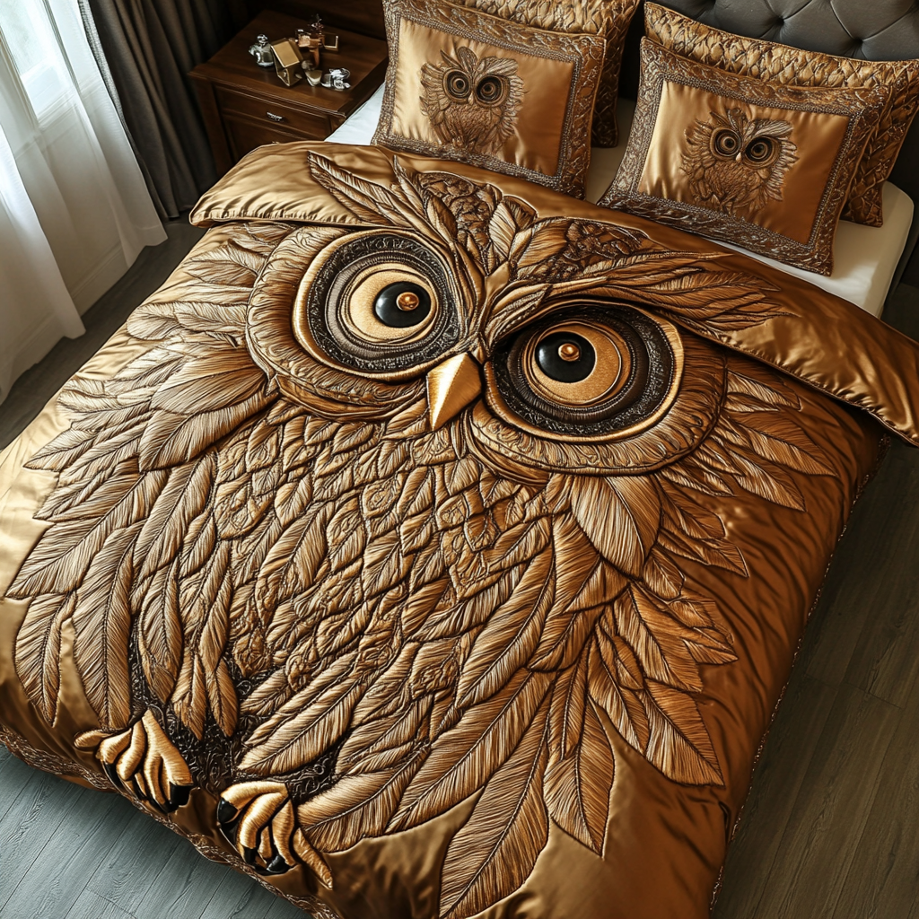 Mystic Owl Quilted Bedding Set Christmas Duvet Sets Owl Gift Ideas For Men