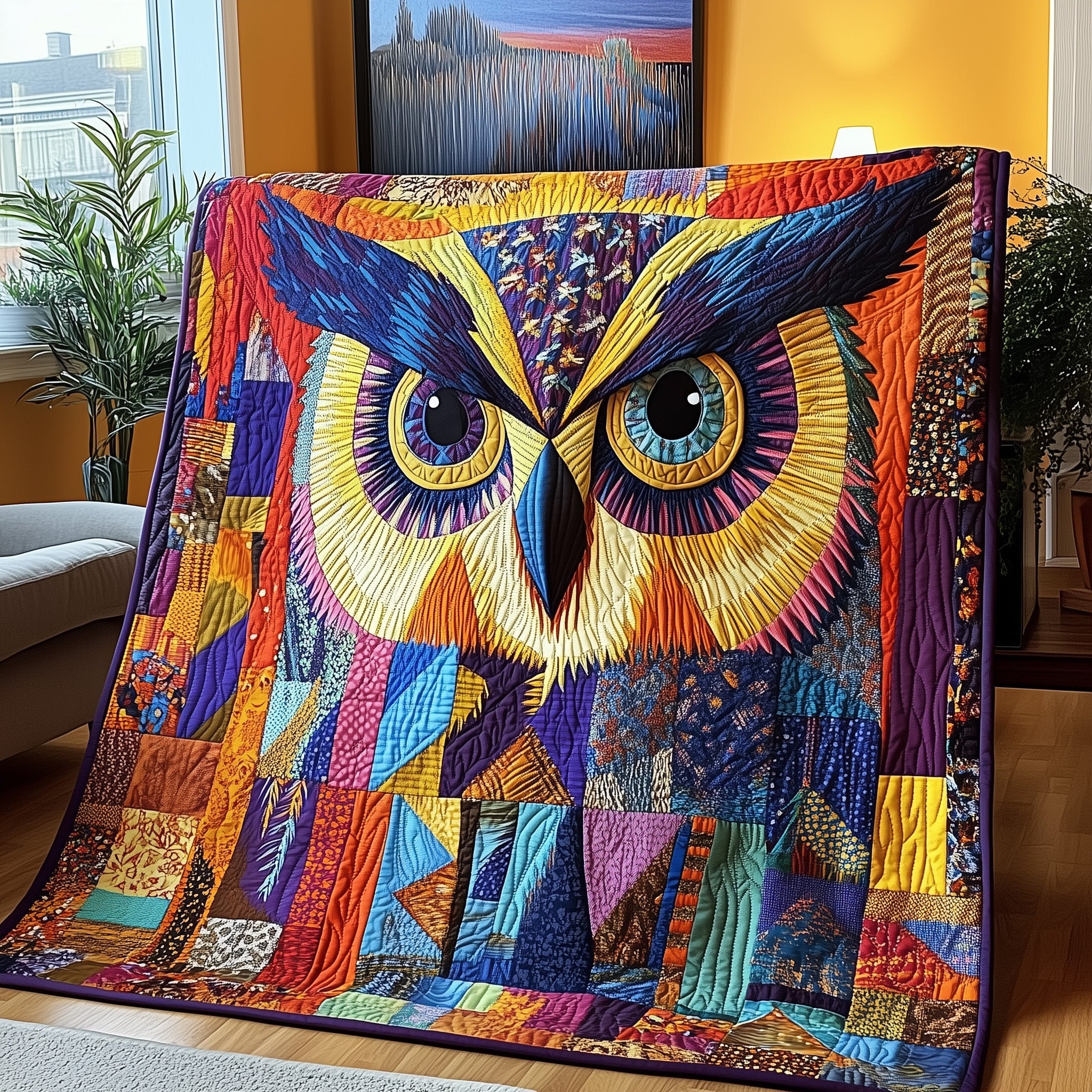Mystic Owl Quilted Blanket Cute Cozy BlanketOwl Gifts For Him Her