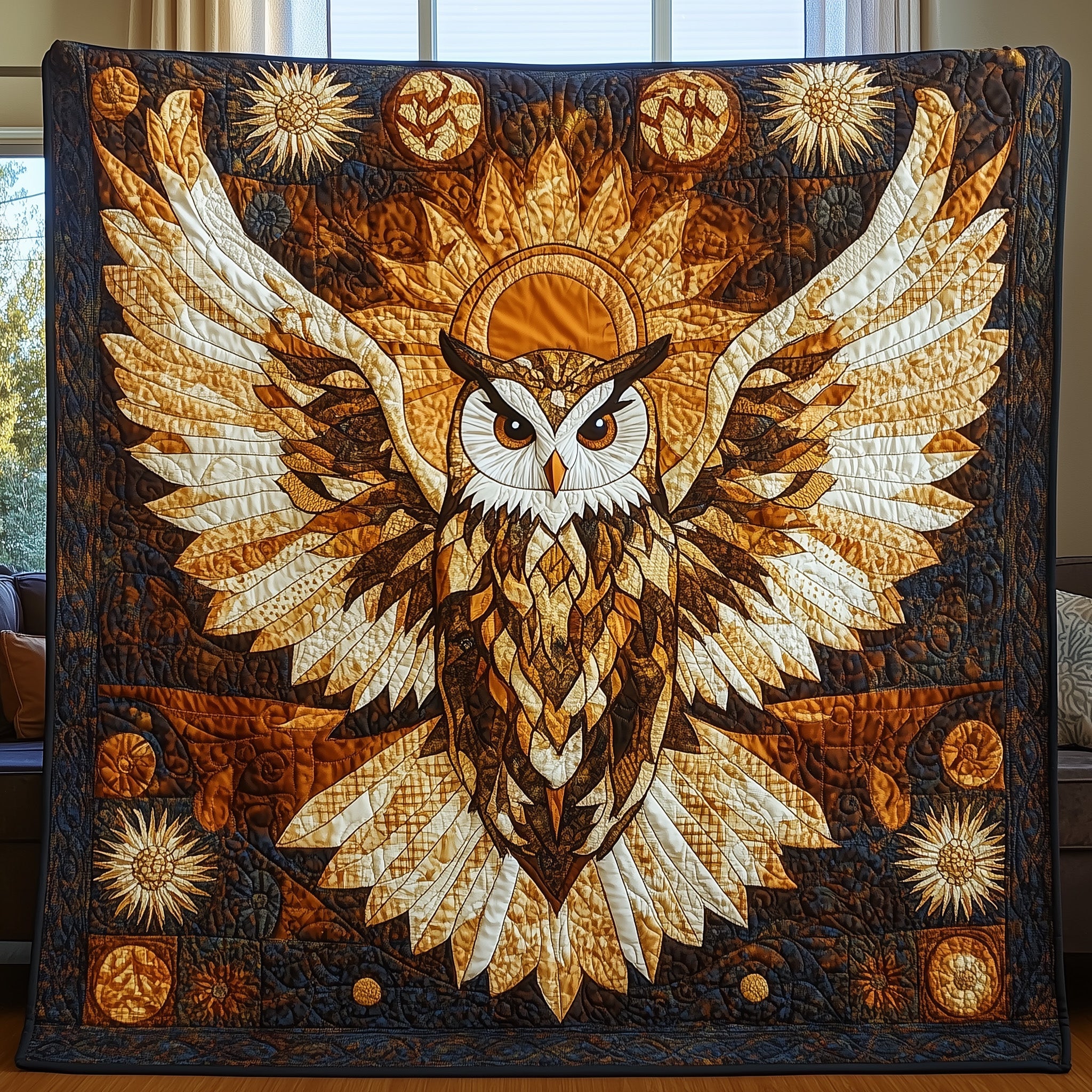 Mystic Owl Quilted Blanket Cute Cozy BlanketOwl Lovers Gifts For Him