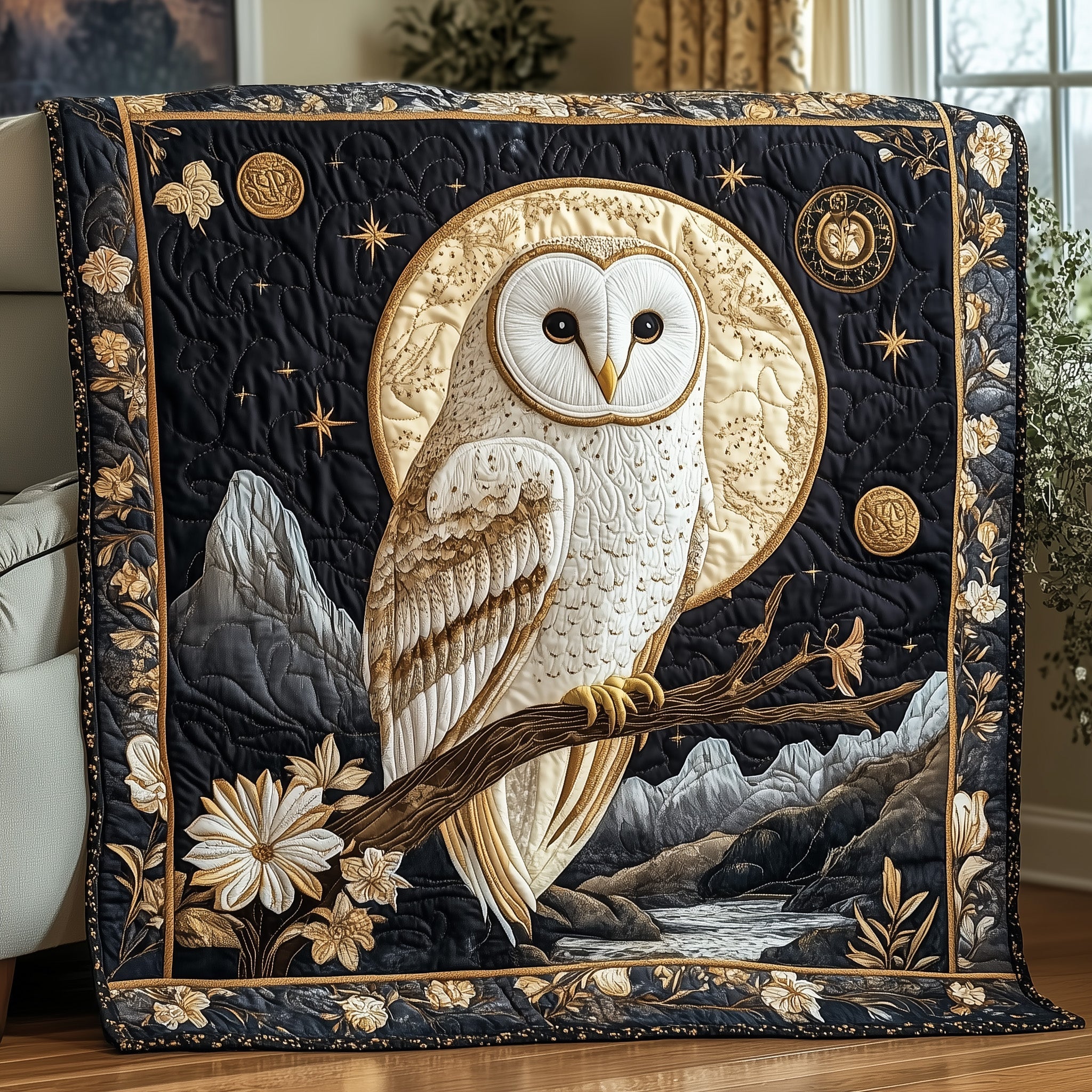 Mystic Owl Quilted Blanket Cute Cozy BlanketOwl Merchandise Gifts