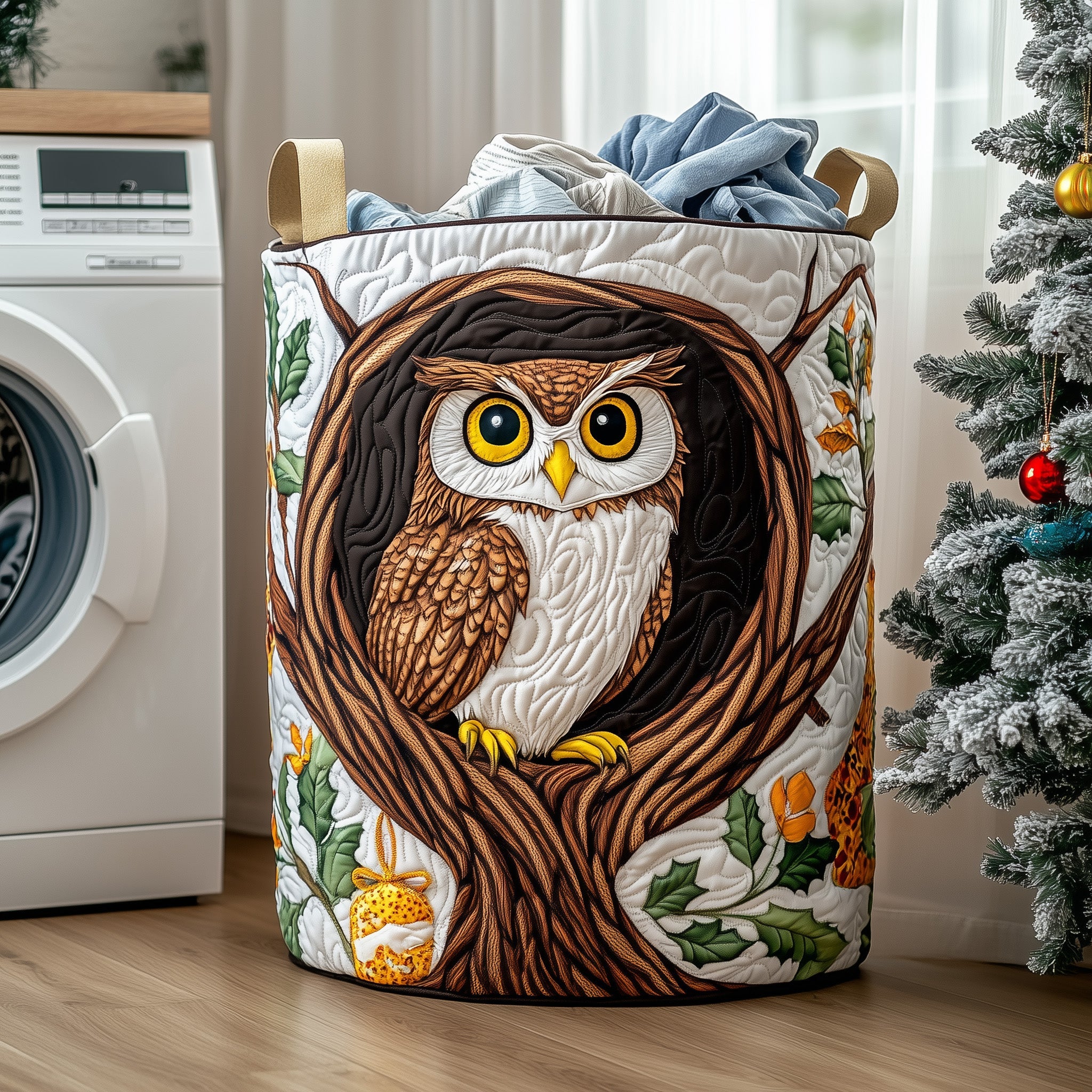 Mystic Owl Quilted Laundry Basket Owl Gifts For Men