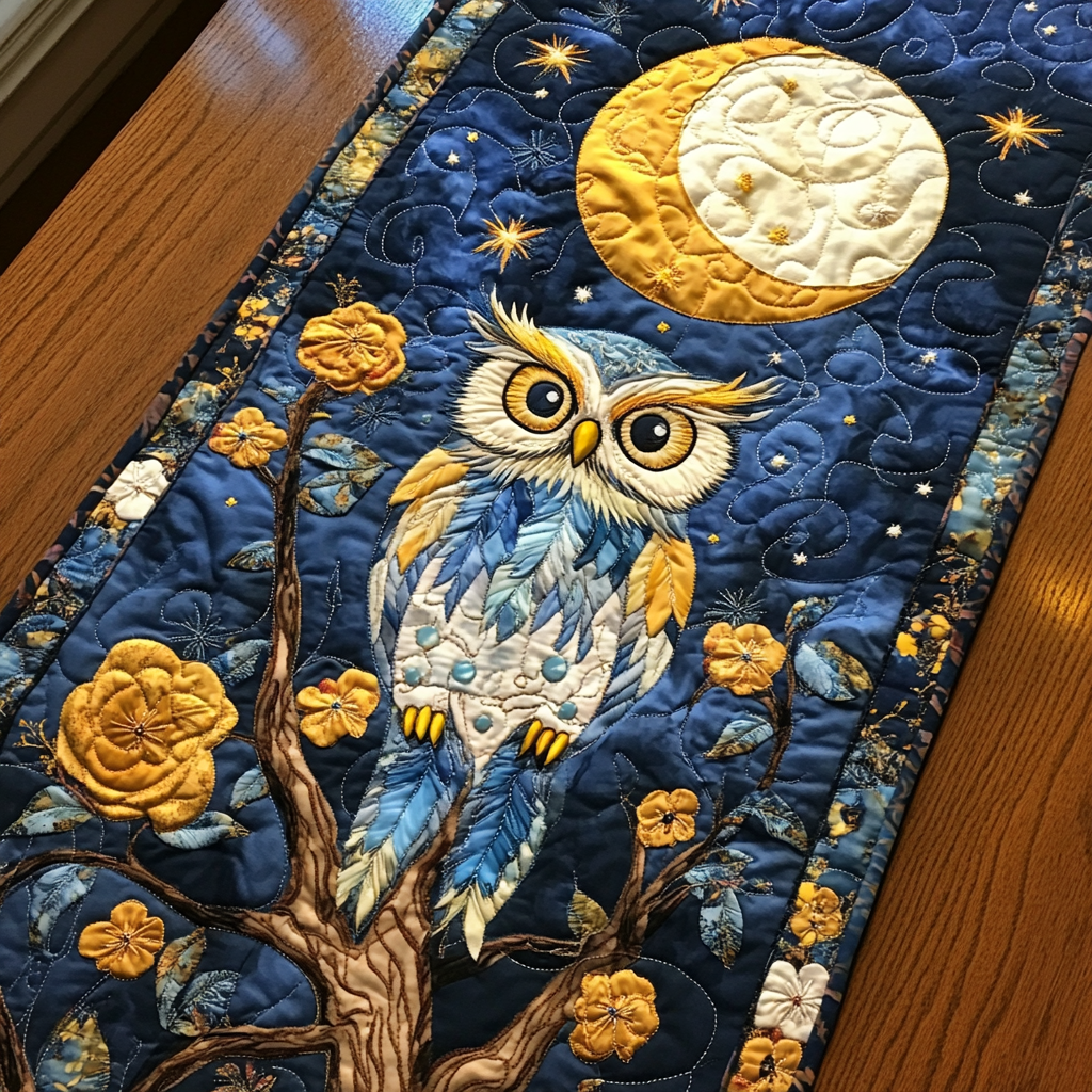 Mystic Owl Quilted Table Runner Dining Table Ideas Owl Gifts For Men