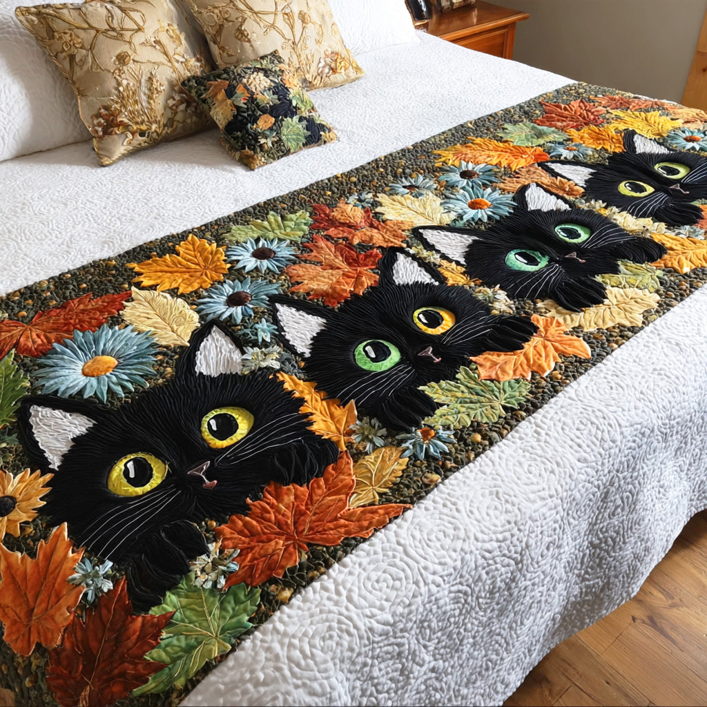 Mystic Path Quilted Bed Runner Bed Decorations Birthday Gifts For Cat