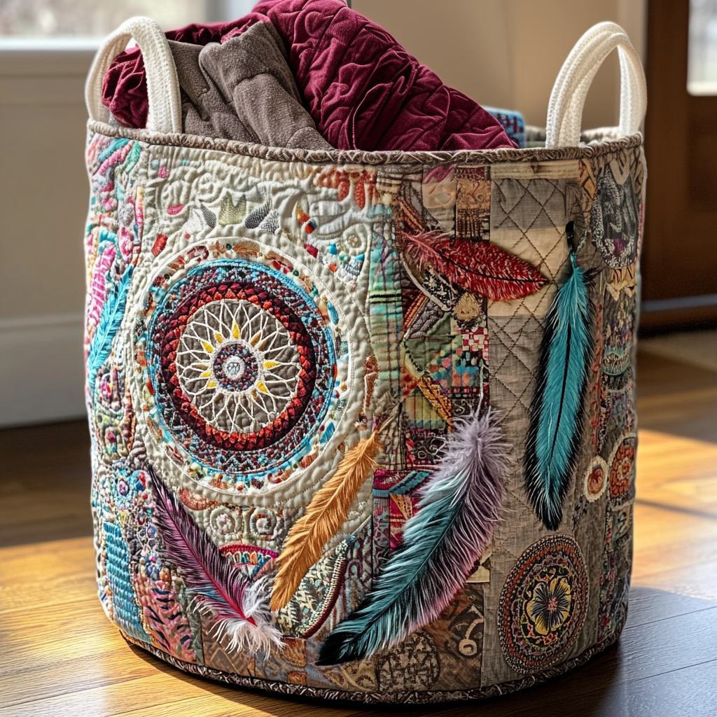 Mystic Pattern Quilted Laundry Basket Perfect Gift For College Dorm