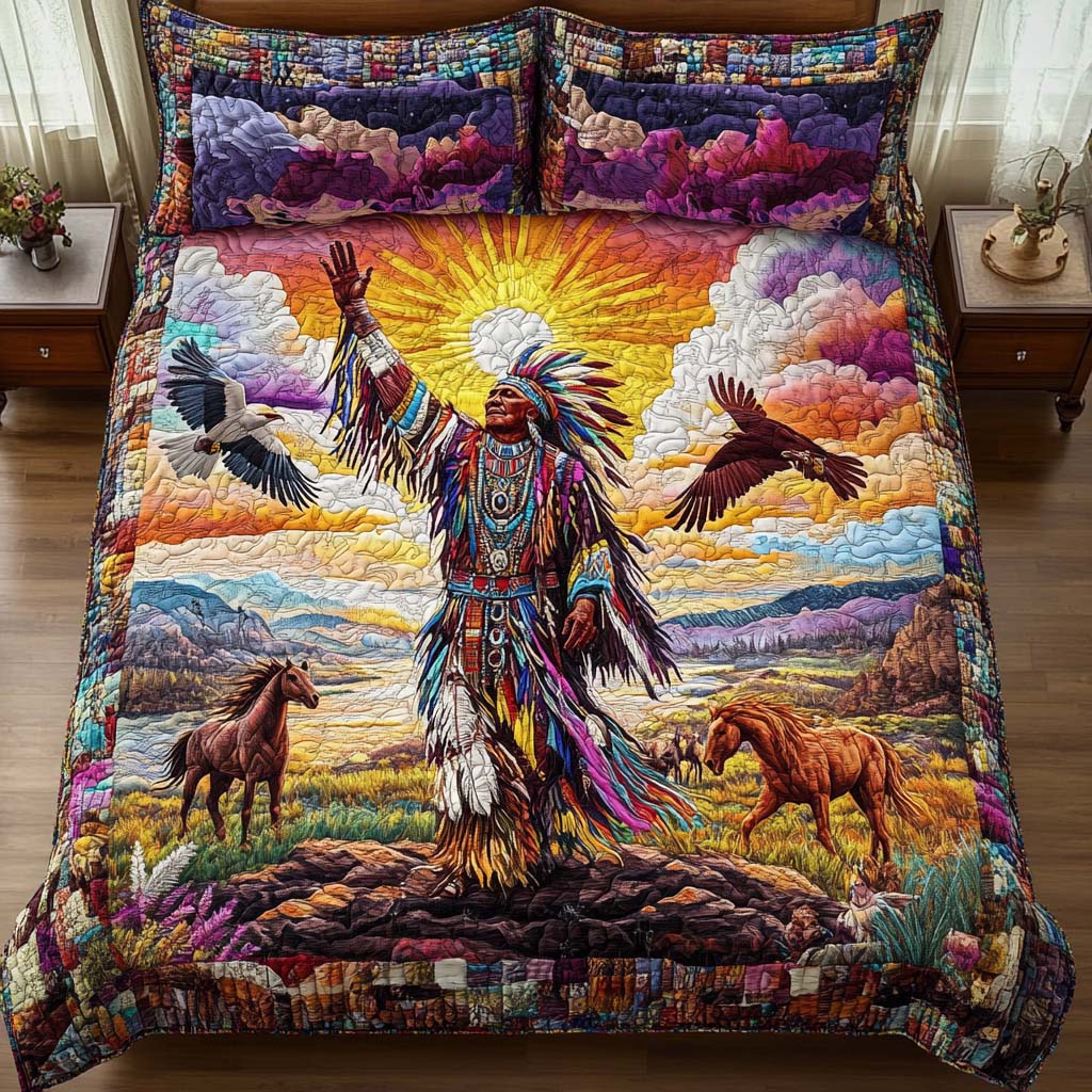 Mystic Prairie Quilted Bedding Set Bedroom Decorations Native Gifts For Men
