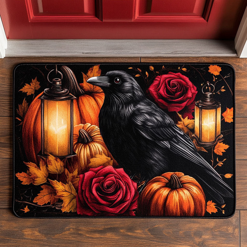 Mystic Pumpkin Crow Doormat Best Decoration Gift For Friends and Family on Halloween Day