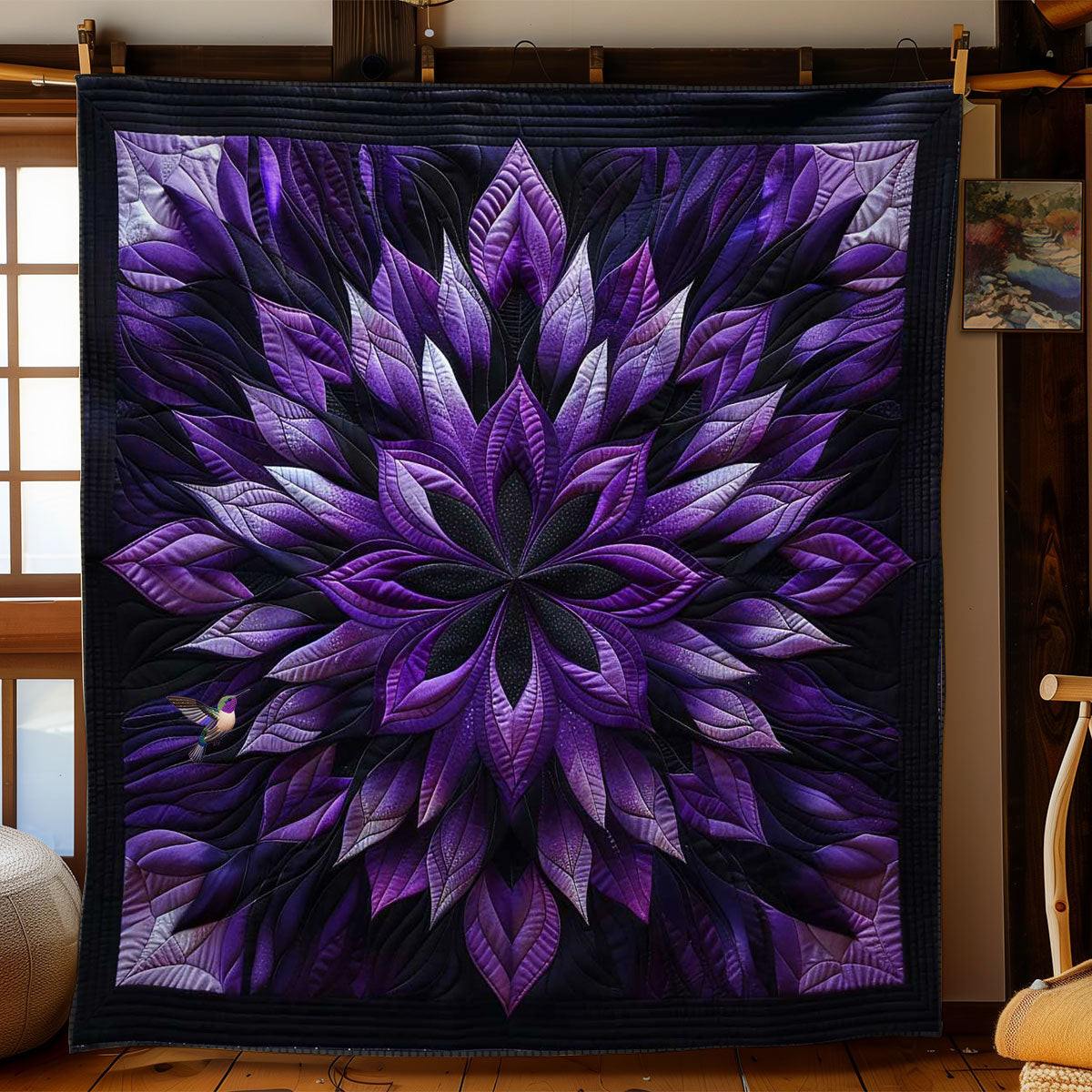 Mystic Purple Bloom Quilt Blanket Throws For Couch Cute Mothers Day Gifts