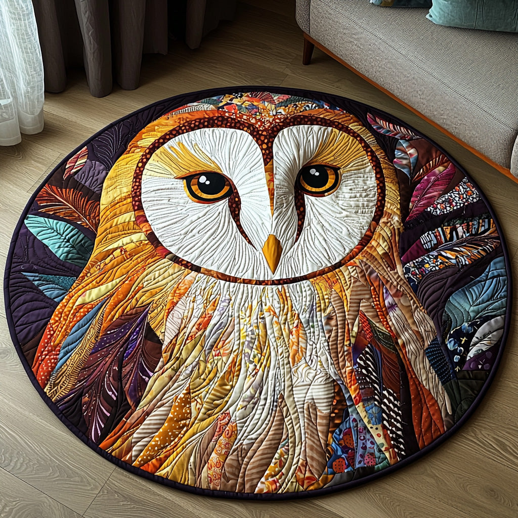 Mystic Quilted Round Mat Christmas Entryway Decor Unique Owl Gifts