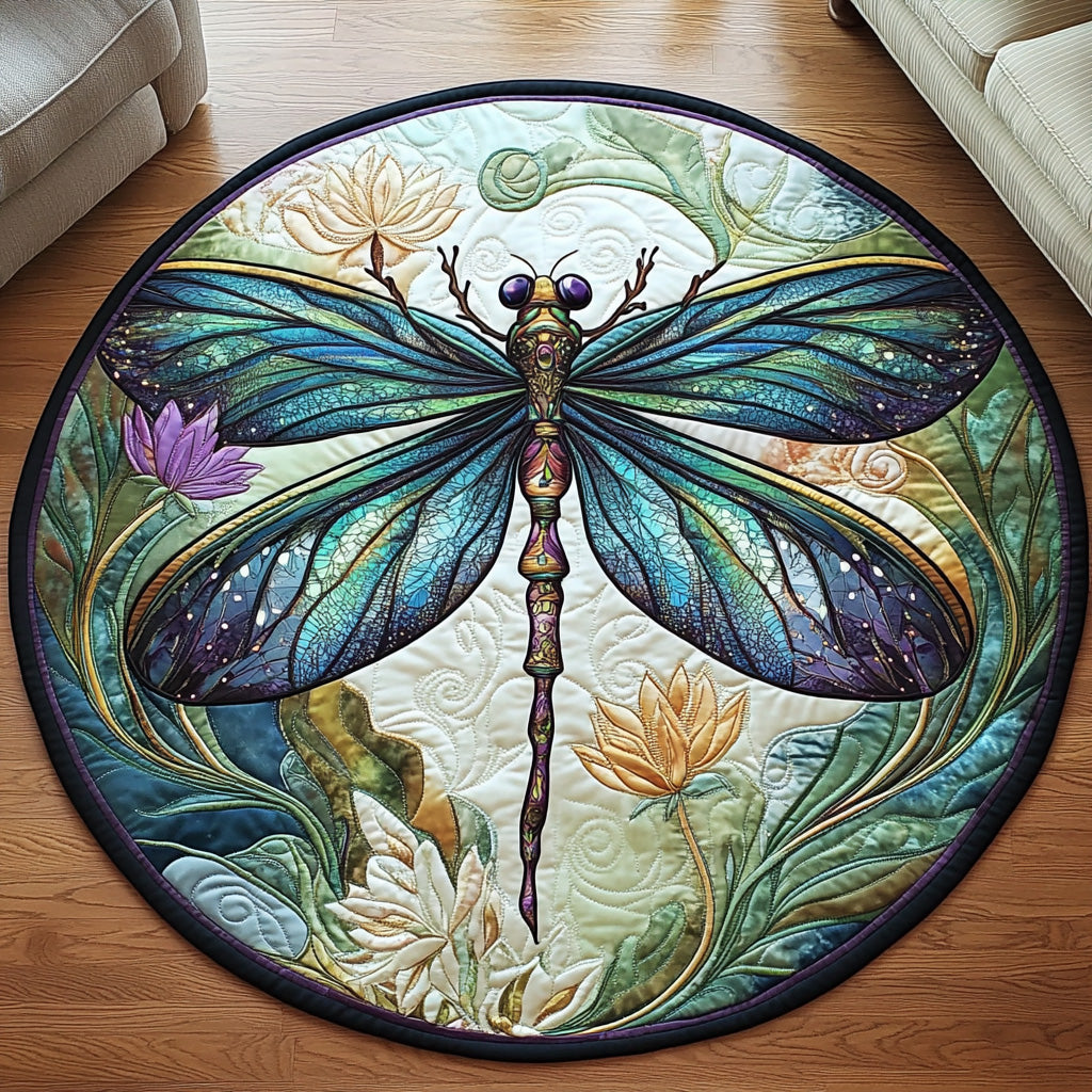 Mystic Quilted Round Mat Entry Way Ideas Dragonfly Gift For Adults