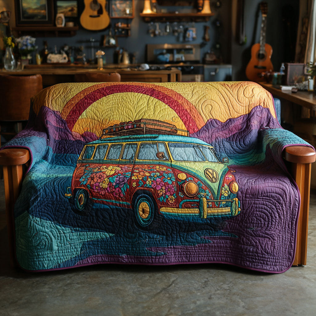 Mystic Roadtrip Quilted Sofa Cover Indoor Decor Gifts For Your Hippie Friend