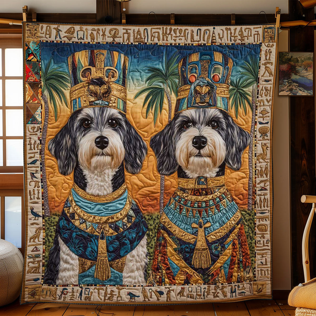 Mystic Schnauzer Holiday Xmas Quilt Blanket Queen Size Blanket Good Christmas Gifts for Dad