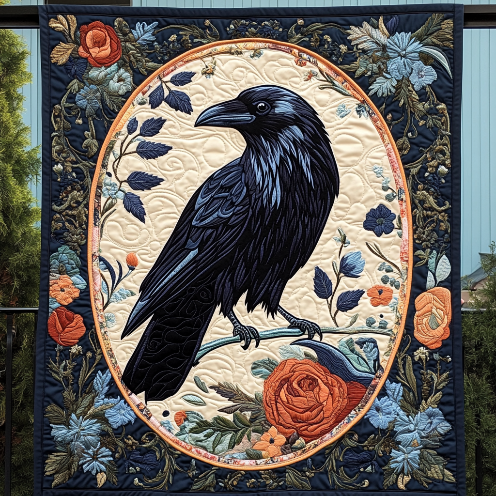 Mystic Shadow Quilted Blanket Gift Ideas For Raven Bird Lovers