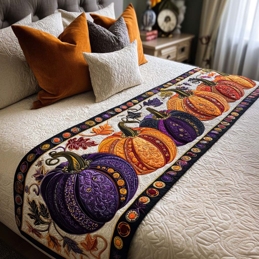 Mystic Shadows Quilted Bed Runner Bedroom Decorations Halloween Gifts For Girlfriend