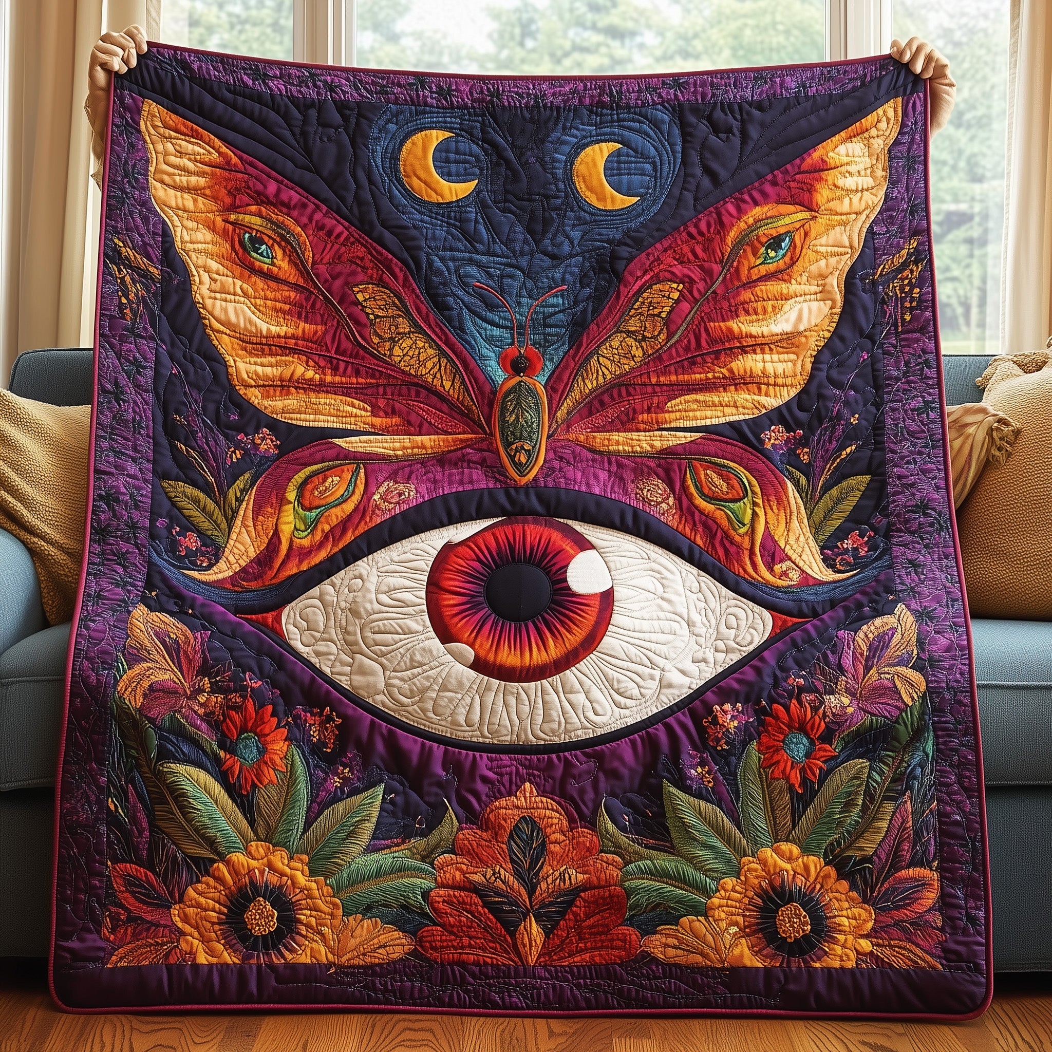 Mystic Sight Quilted Blanket Cute Soft BlanketButterfly Christmas Gifts Book Lovers