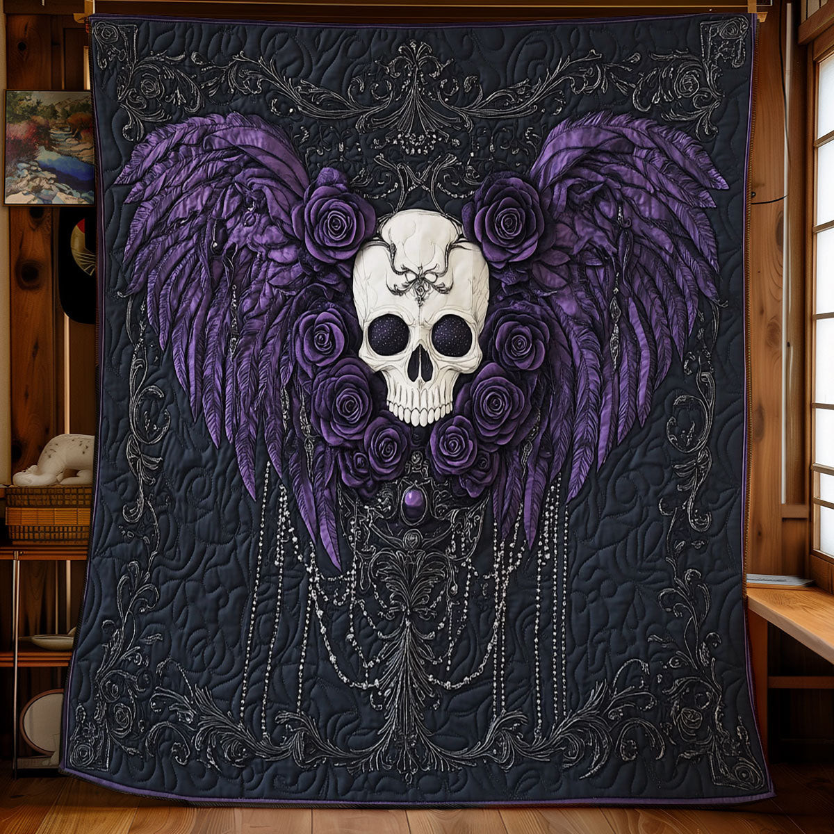 Mystic Skull Enchantment Quilt Best Decoration Gift For Friends and Family on Halloween Day