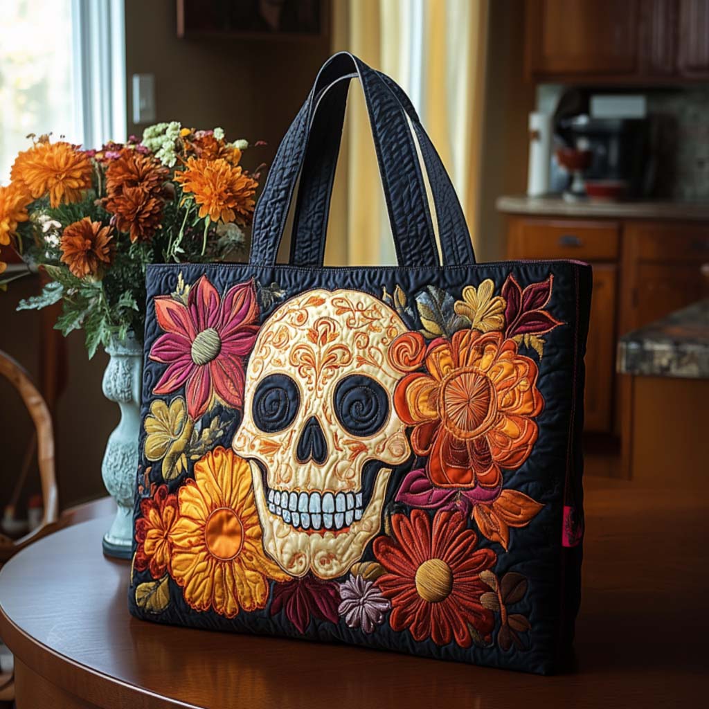 Mystic Skull Quilted Tote Bag Skull Inspired Gifts