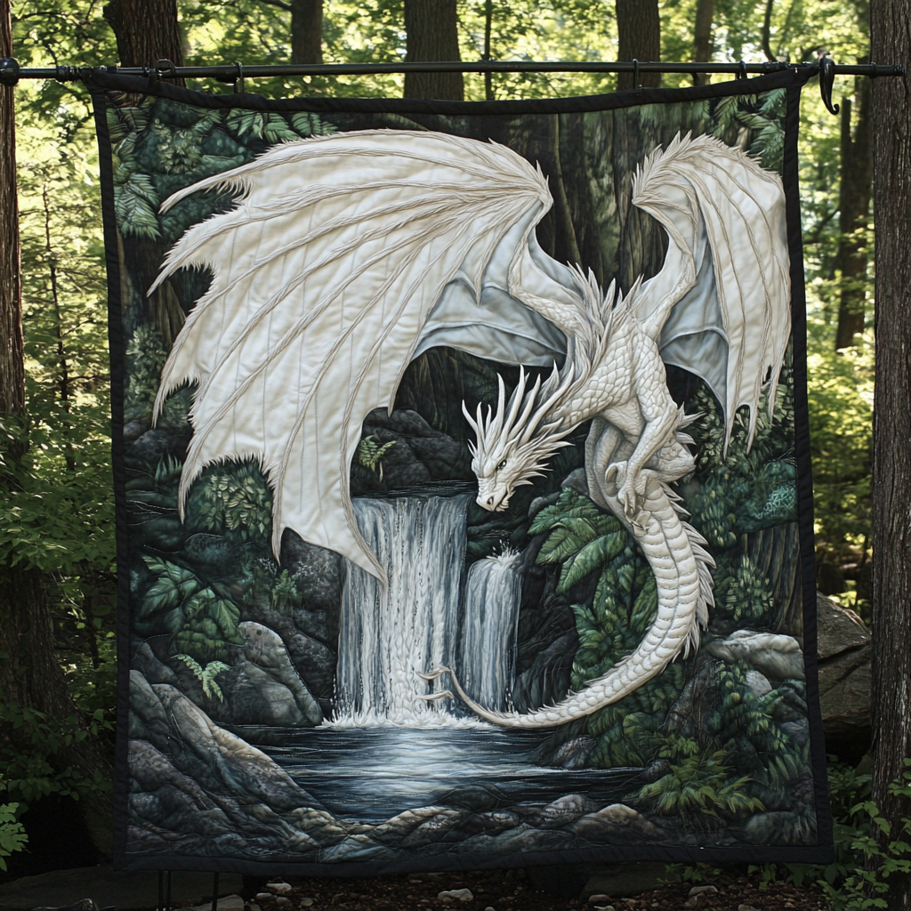 Mystic Sky Dragon Quilted Blanket Gift For Dragon Lover