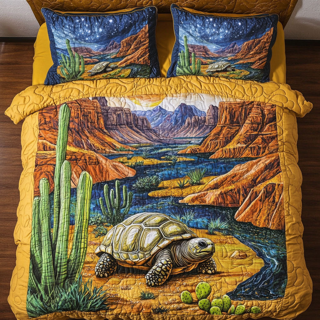 Mystic Tortoise Quilted Bedding Set Bedroom Decor Ideas Awesome Gifts For Cactus Lovers
