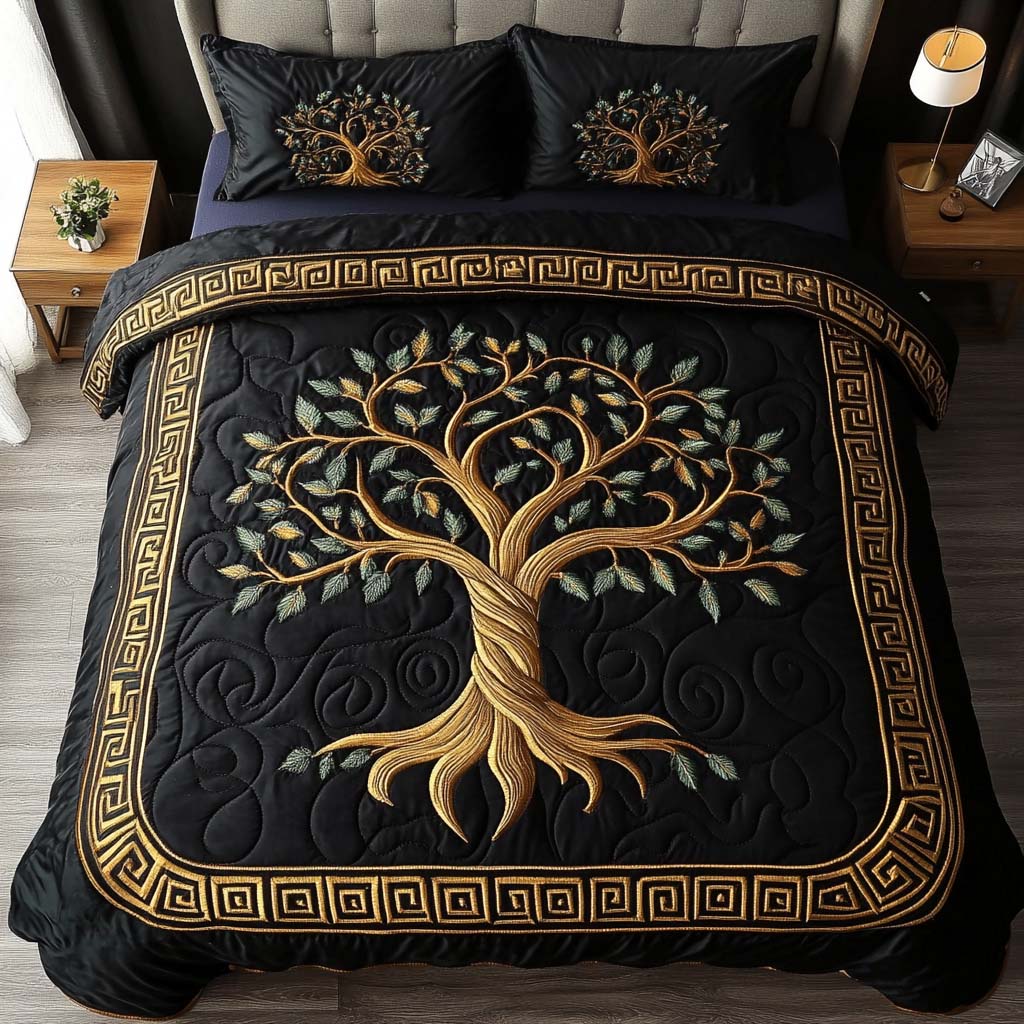 Mystic Tree Quilted Bedding Set Bedspread Set Tree Of Life Gifts For Her