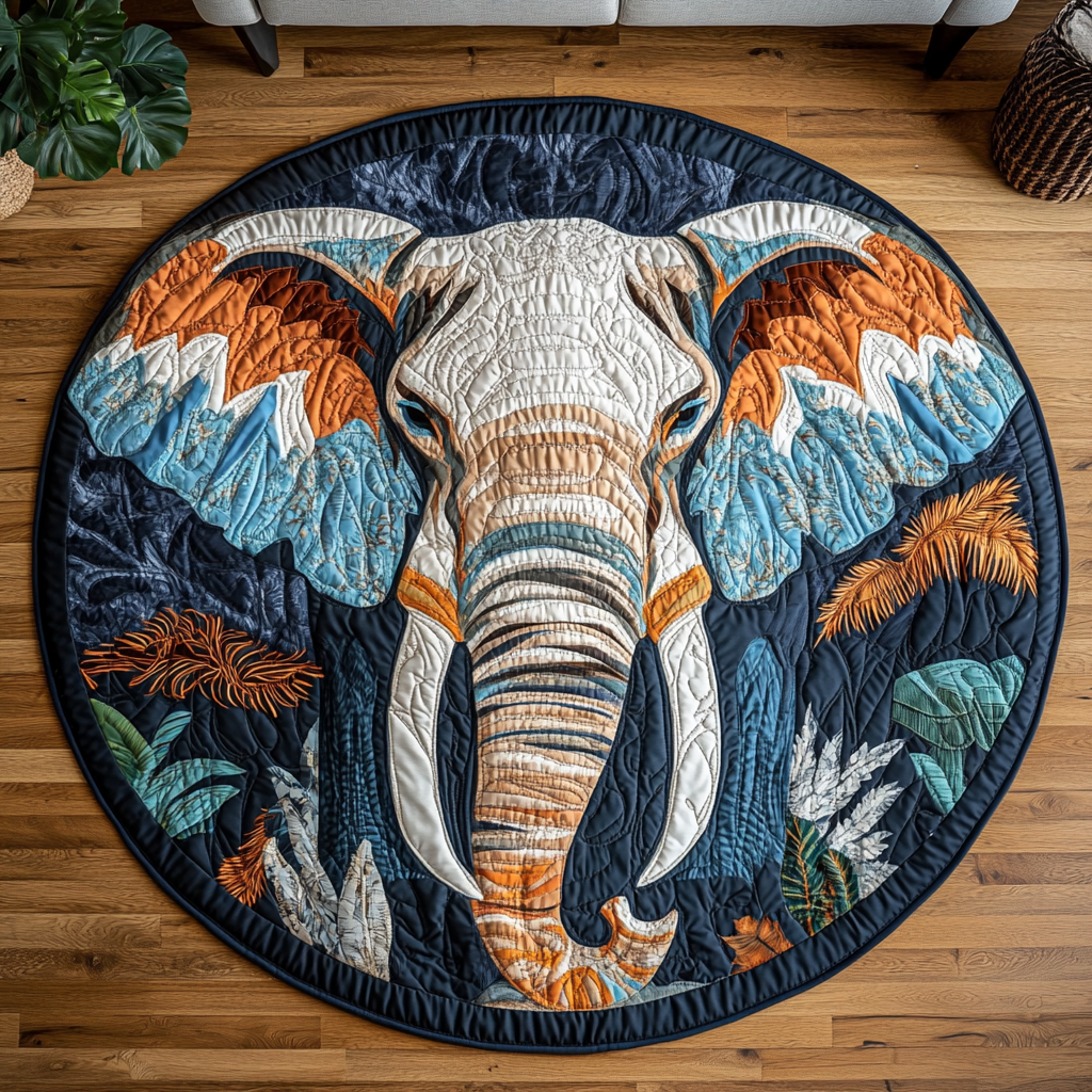 Mystic Tusks Quilted Round Mat Home Entrance Decor Ideas Best Christmas Gifts For New Moms