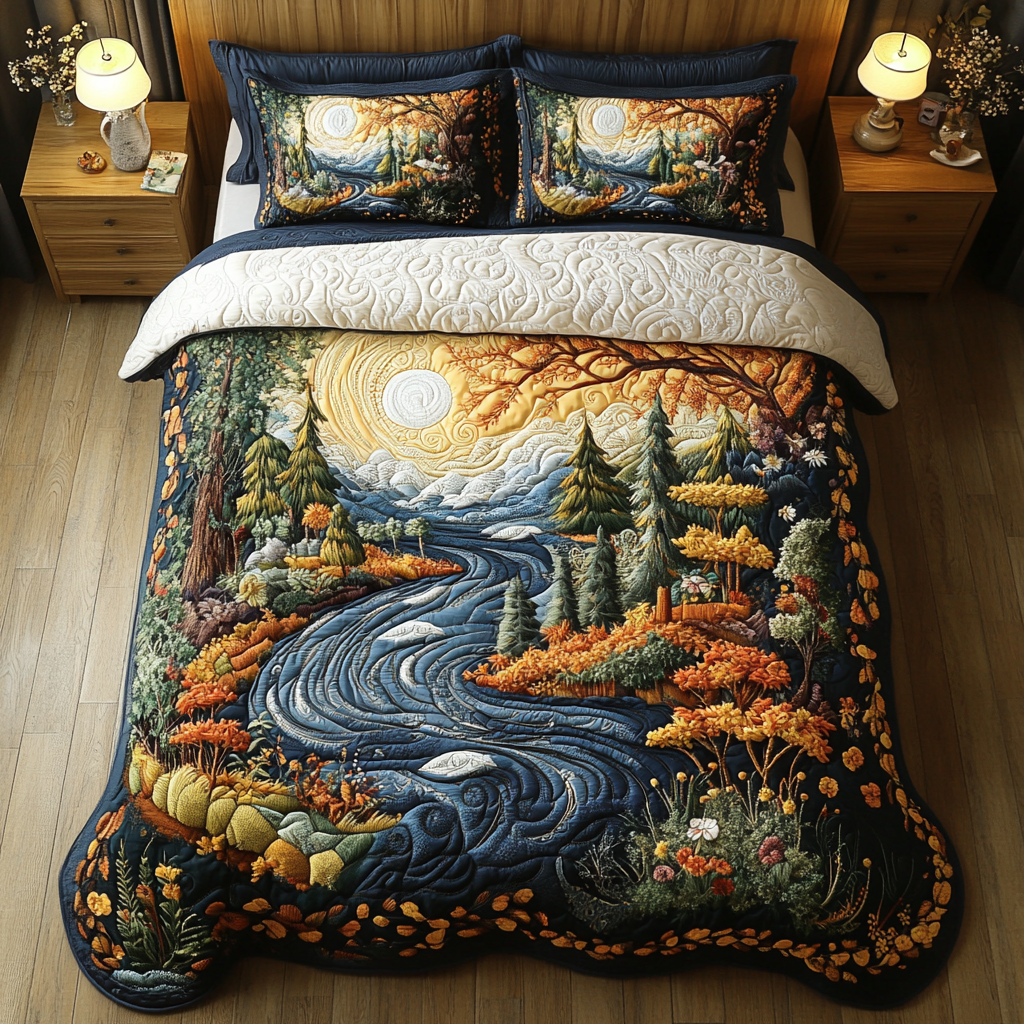 Mystic Valley Quilted Bedding Set Thoughtful Bedding Gift for Cozy Winter Nights