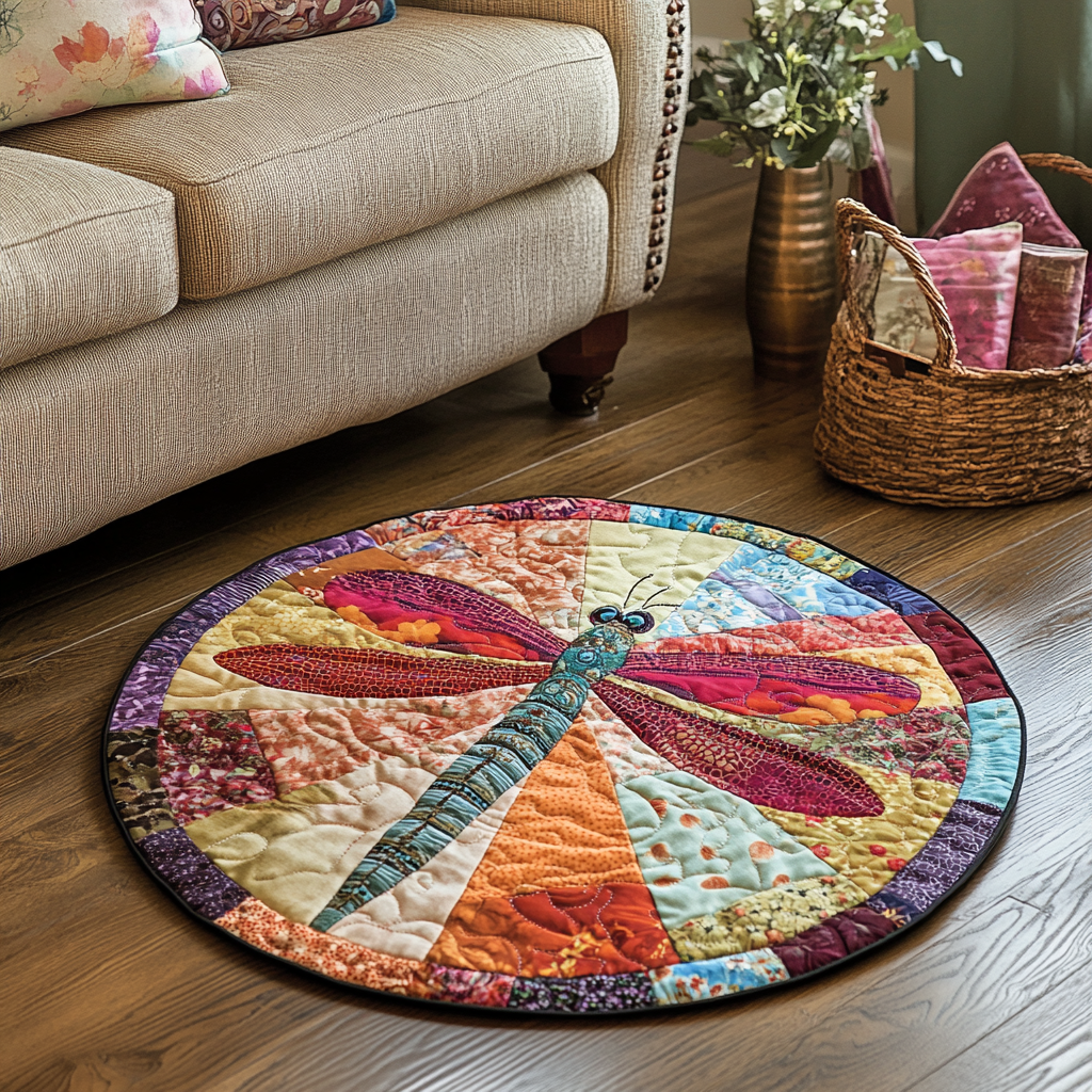 Mystic Wings Quilted Round Mat Christmas Decor For Entryway Butterfly Gift Ideas Birthday